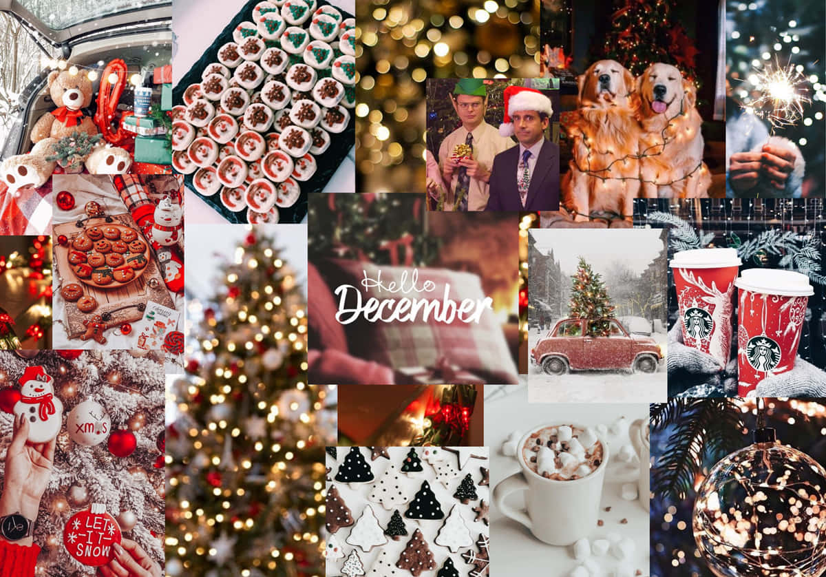 Download Beautifully Decorated Christmas Collage Laptop Wallpaper