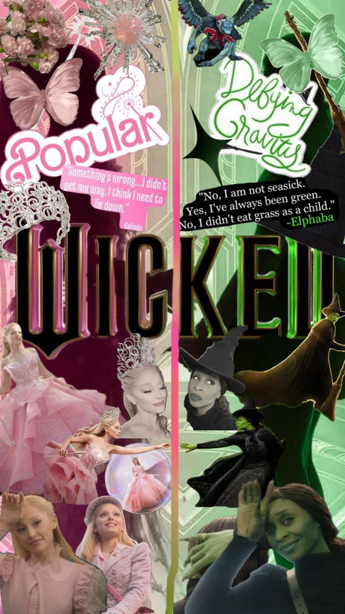 Glinda and Elphaba collage <3. Wicked film, Wicked, Wicked musical
