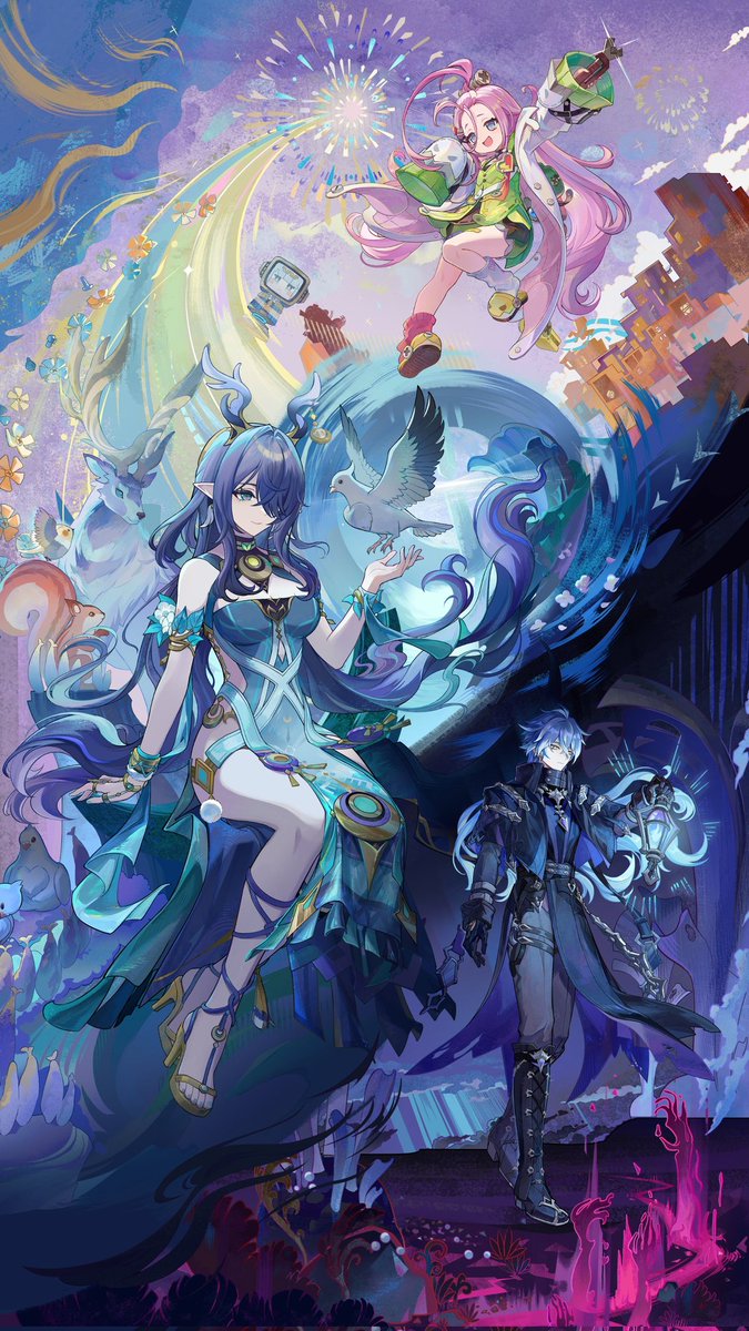 Wallpaper HD de Lauma, Aino y Flins #GenshinImpact #原神