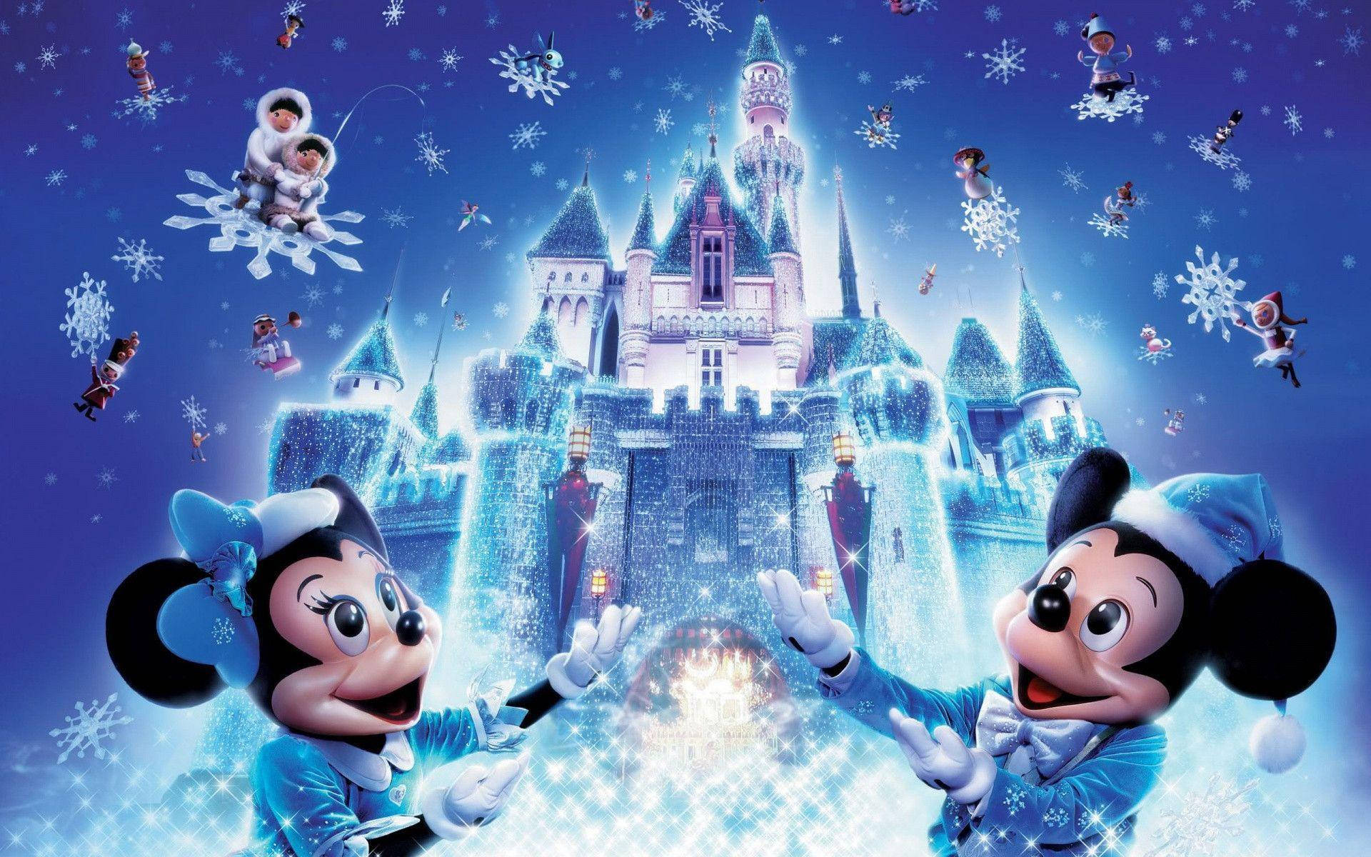 Download Disney Christmas White Castle Wallpaper