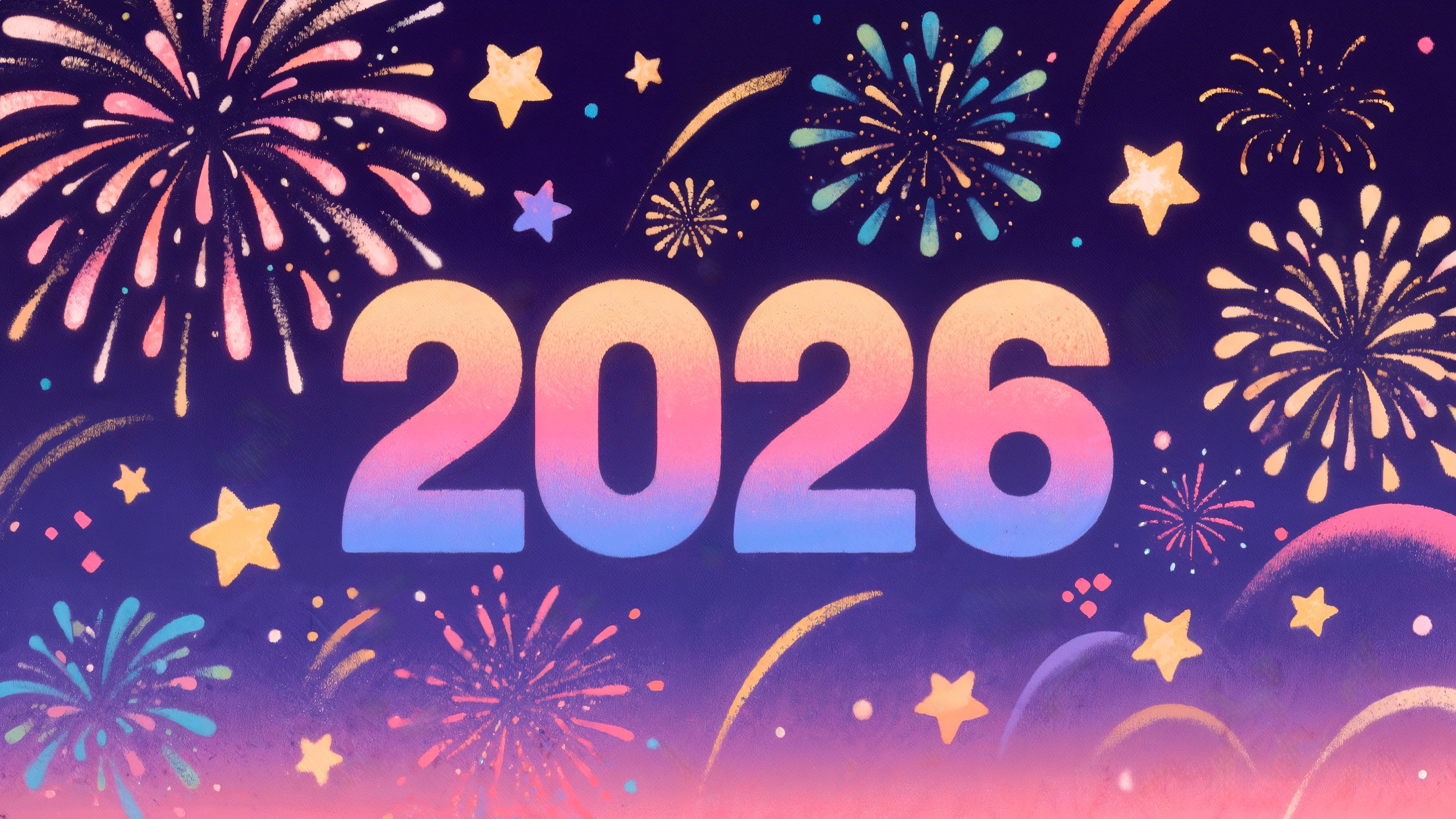 Colorful Fireworks Welcoming 2026