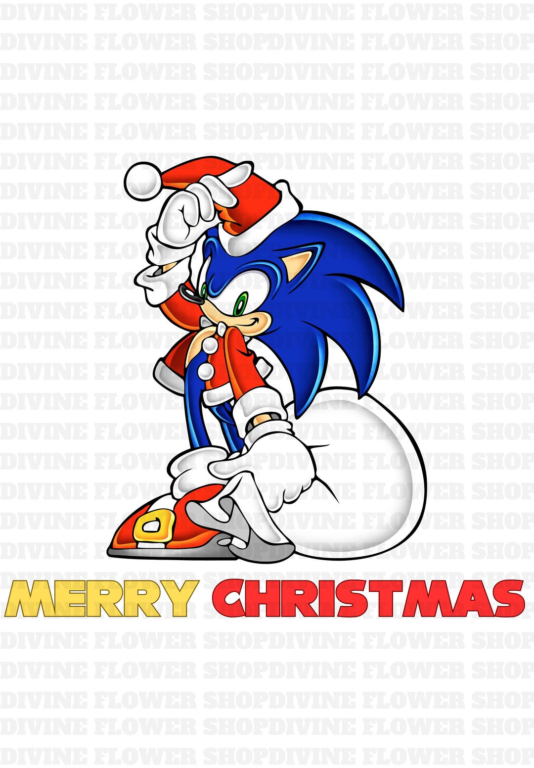 Sonic Christmas PNG. Holiday Sublimation Design (digital Download)