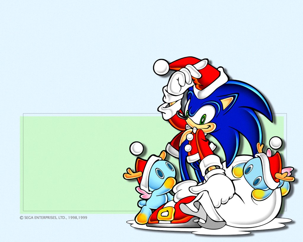 Official Sonic Adventure Christmas wallpaper from the Sonic Team website in 1999. In addition, a 1920x1080 altered version can be viewed here