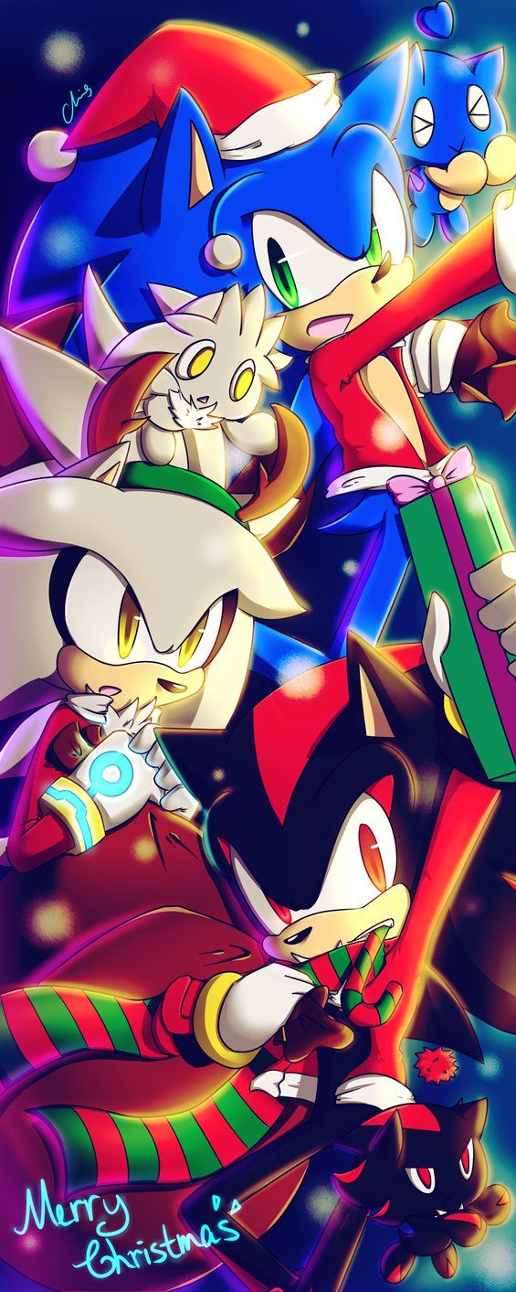 Sonic, Silver, and Shadow Christmas <3