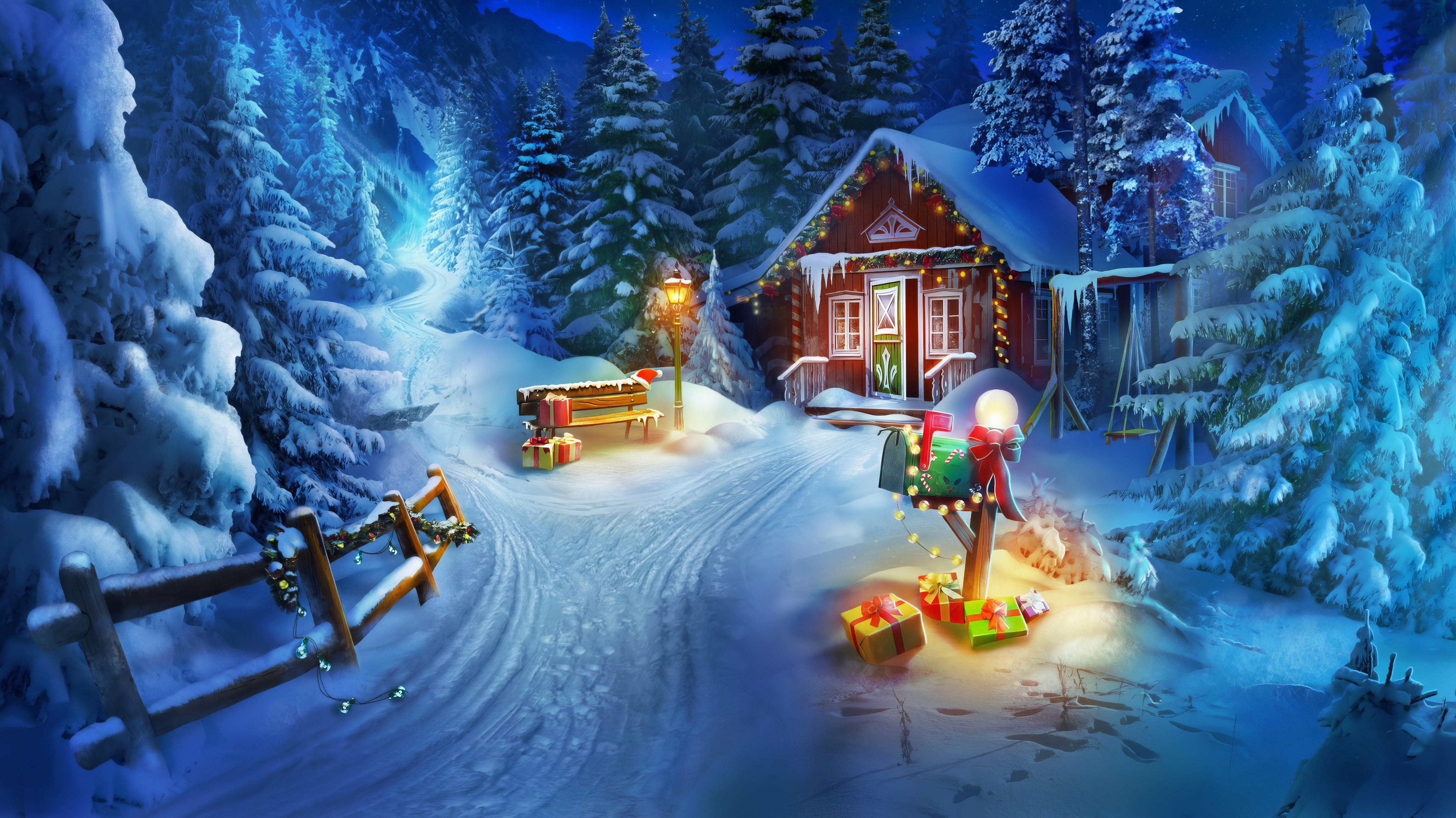 Wallpaper winter, holiday, winter, holiday, New Year's tale, New Year's tale for mobile and desktop, section новый год, resolution 4627x2600