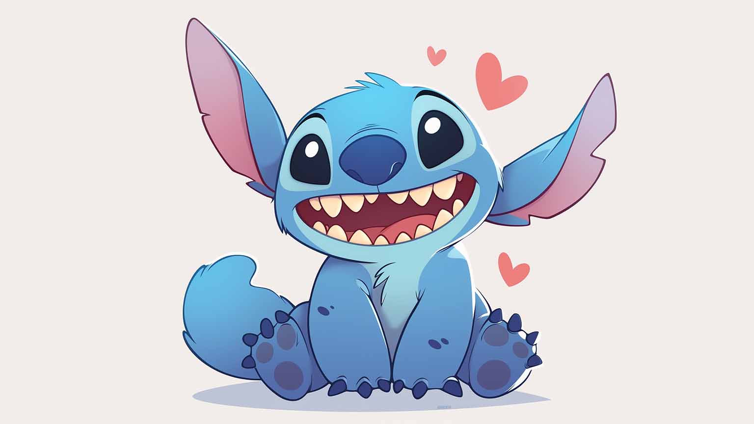 Stitch with Hearts Cute Desktop Wallpaper Stitch Wallpaper