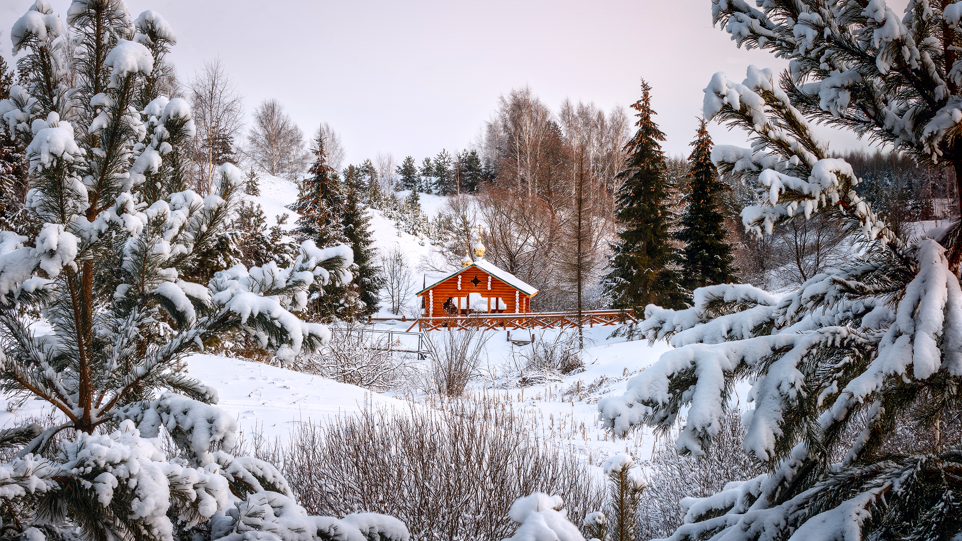 Desktop wallpaper: Man Made, Cabin, Snow, Winter 4K free download for PC. 1032926