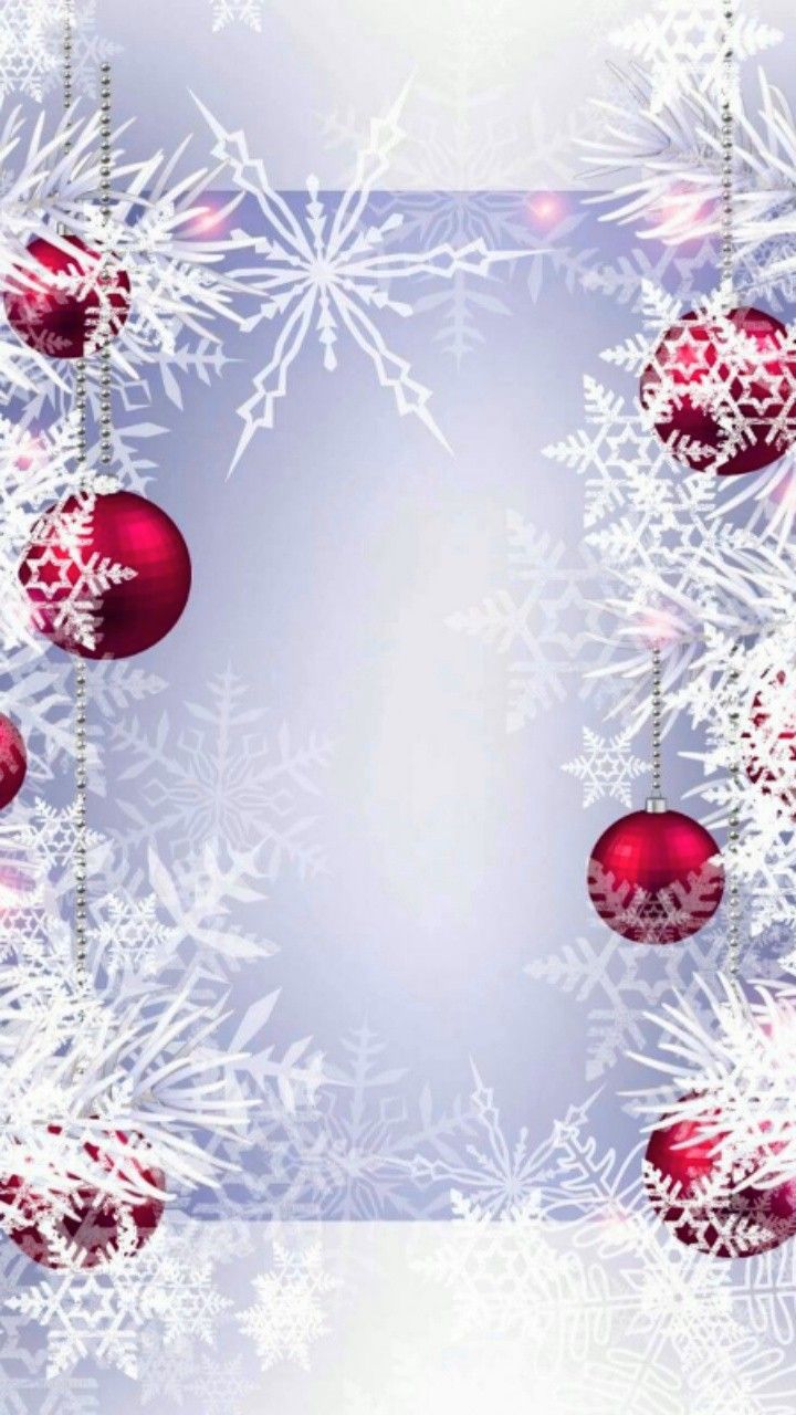 Abstract Christmas Background with Snowflakes and Baubles
