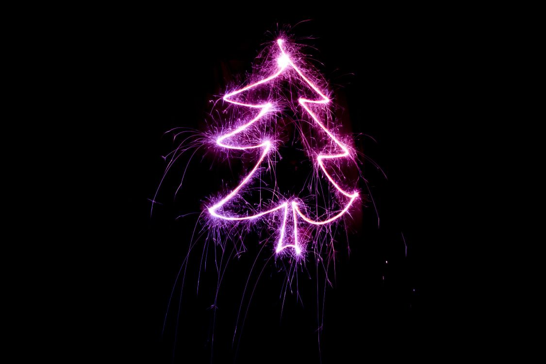 Wallpaper Christmas Day, Christmas Tree, Purple, Violet, Light, Background Free Image
