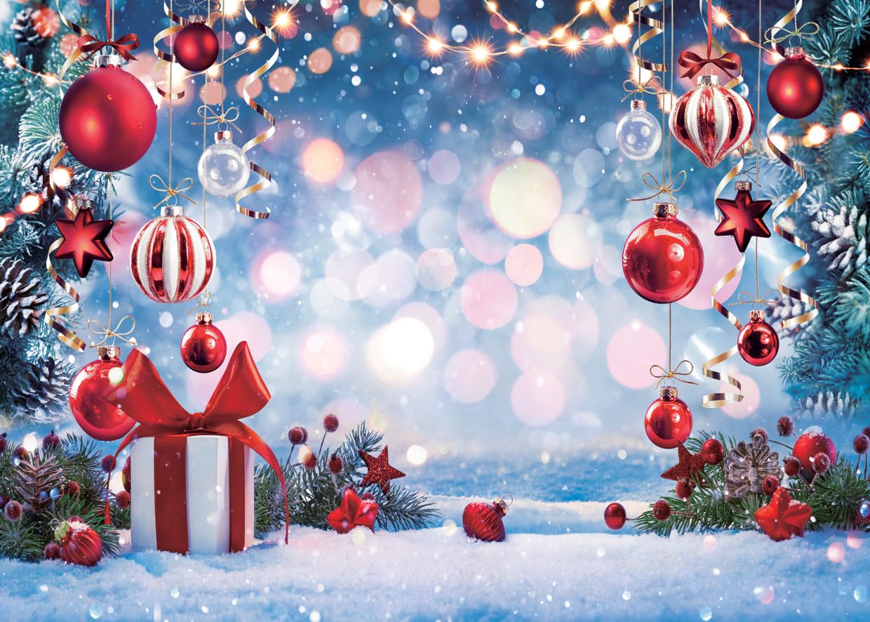 Amazon.com, LYCGS 7X5ft Christmas Backdrop Winter Dream Wonderland Photo Background Xmas Tree Snowflake Gift Red Star Ball Backdrops For Photography Xmas Party Backdrop X 169
