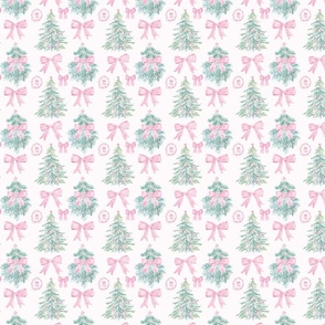 Preppy Christmas Bow Fabric, Wallpaper And Home Decor