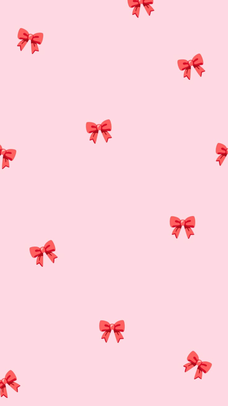 coquette wallpaper bows cute Xmas red and pink