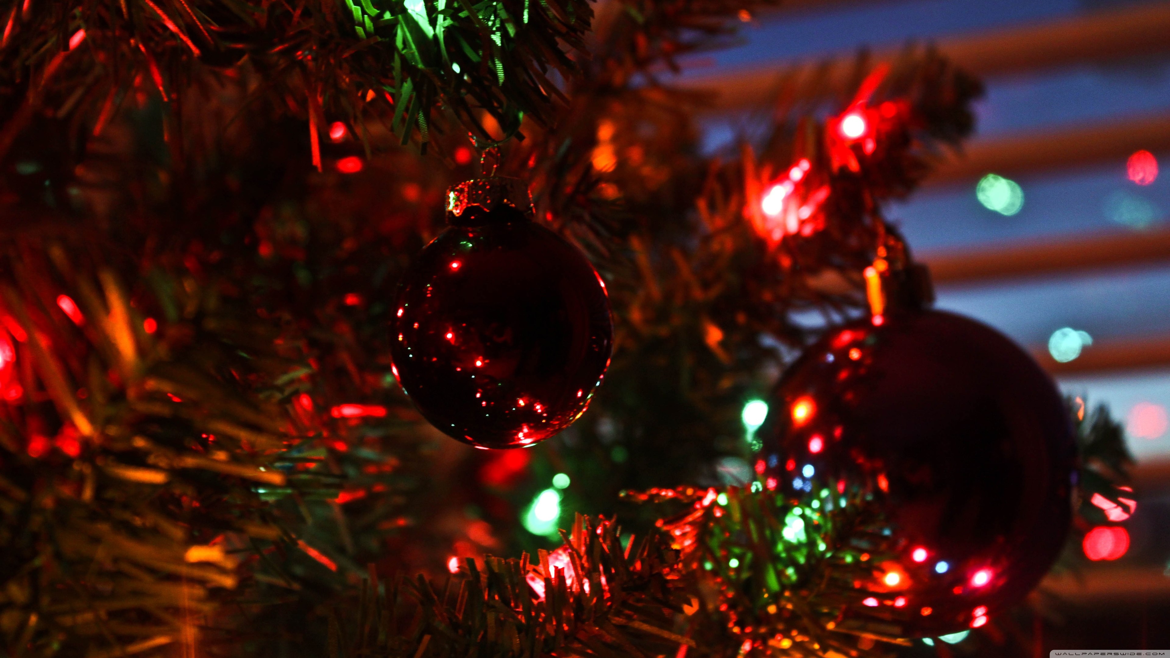 4K Christmas Ornaments Widescreen Wallpaper 47613
