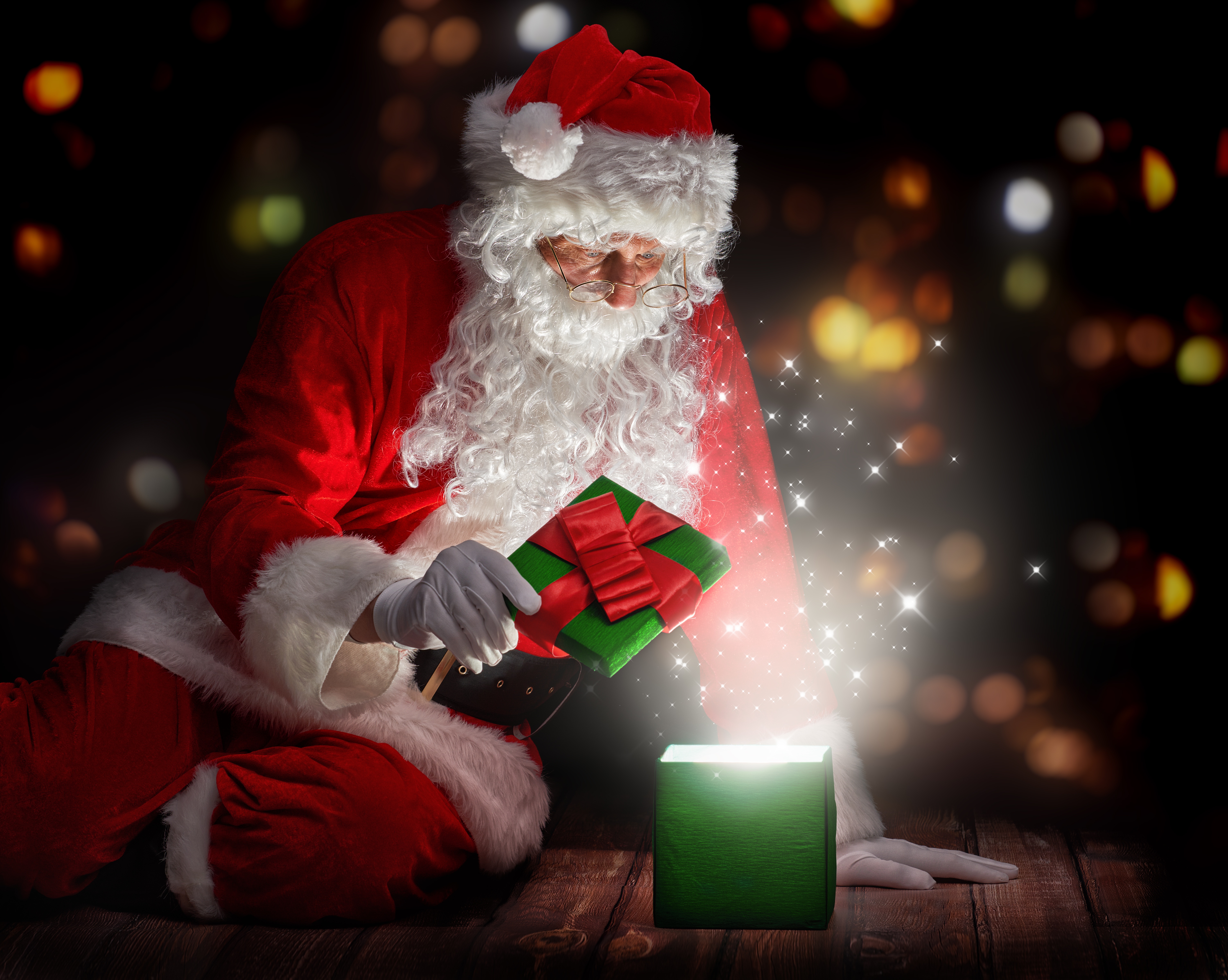 Wallpaper new year, Christmas, night, merry christmas, Santa Claus, gifts for mobile and desktop, section новый год, resolution 6000x4790
