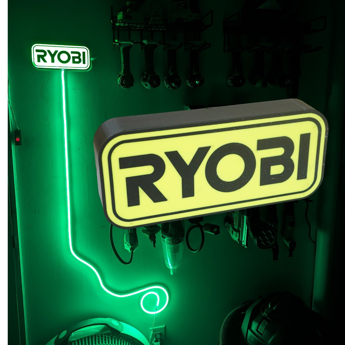 LED Shop Sign Light Box for Ryobi Logo Brand Man Cave / Garage Décor!