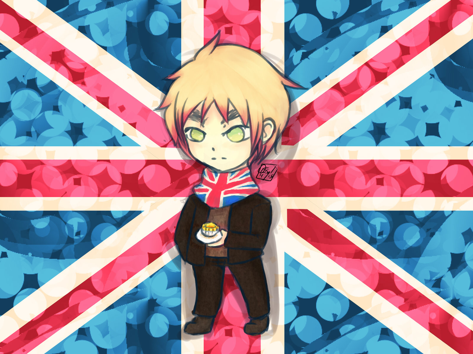 Chibi!England Wallpaper