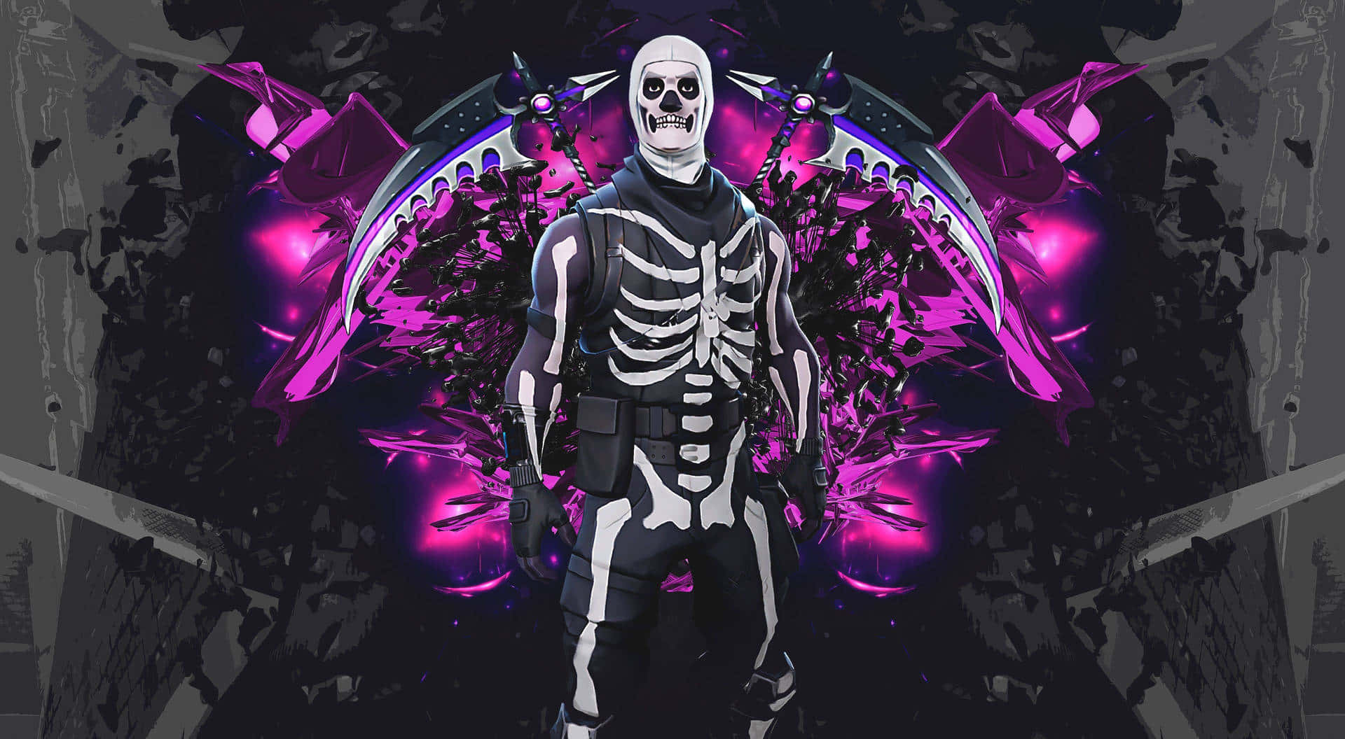 Download Purple Skeleton Warrior Fantasy Art Wallpaper