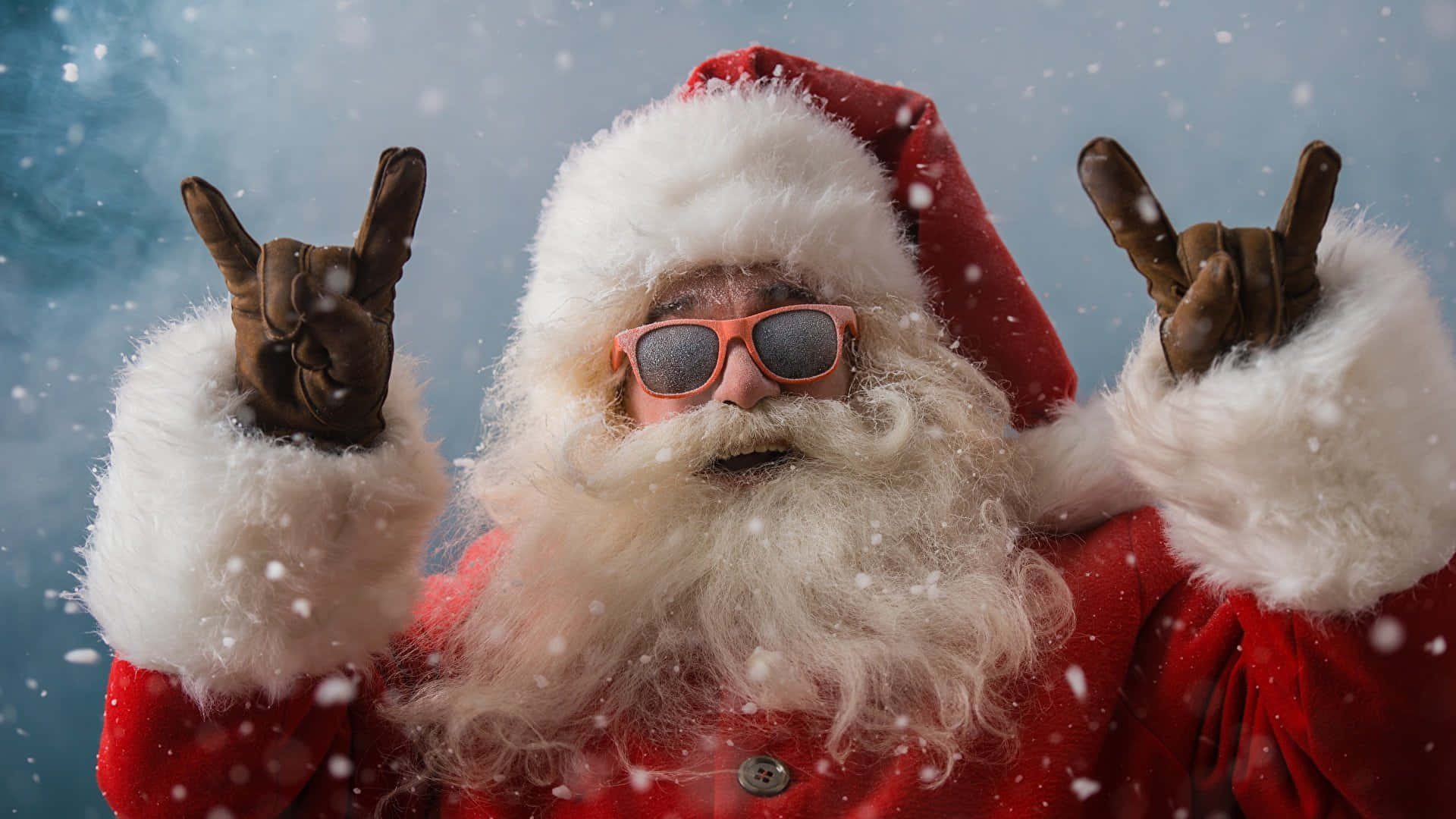 Download Funny Christmas Zoom Background Santa Claus Rock And Roll