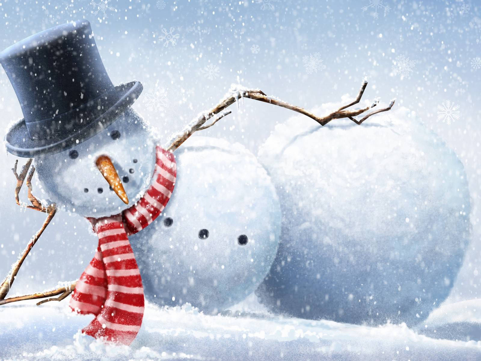 Download Snowman Lying Down Funny Christmas Wallpaper