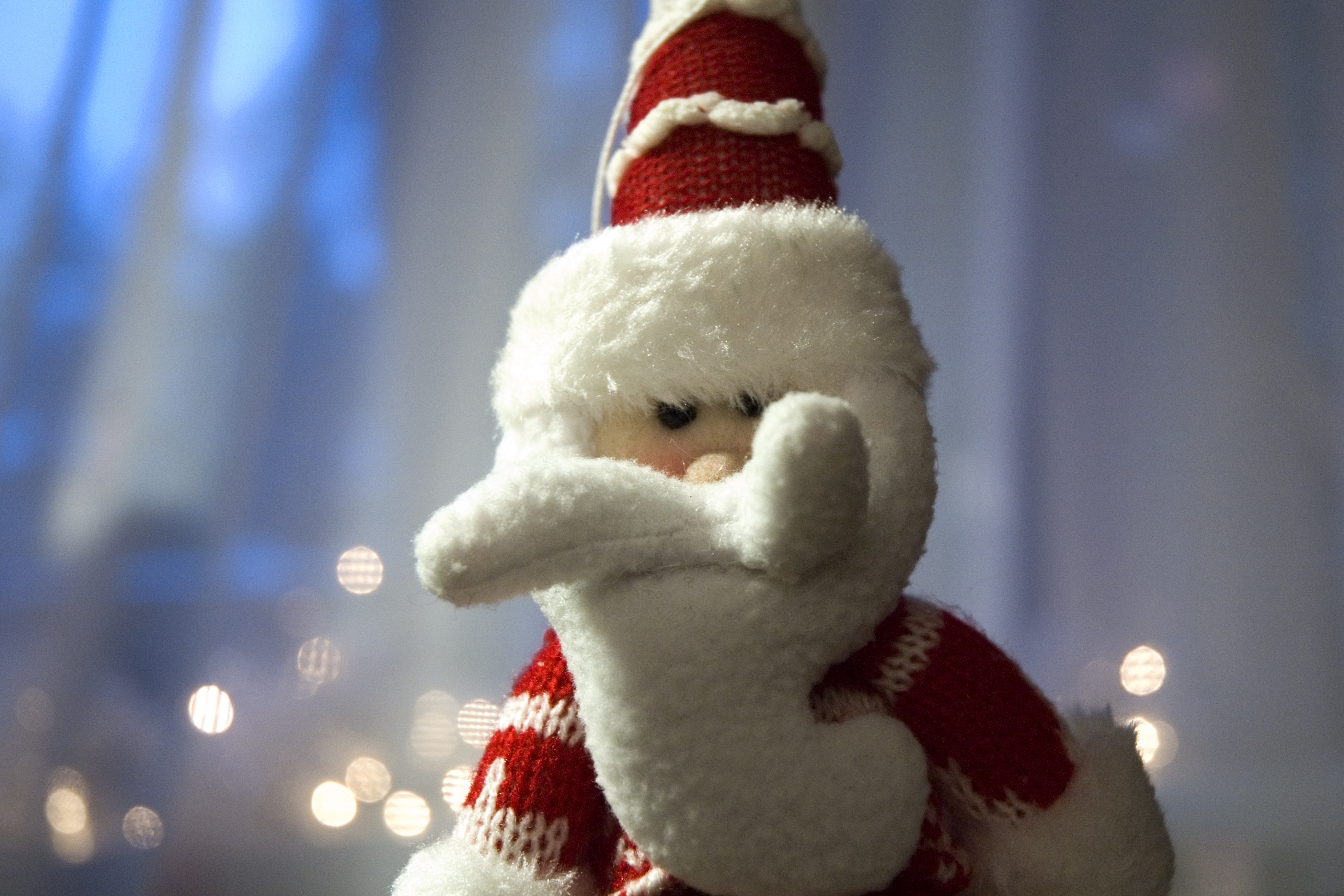 Free Image, celebration, decoration, red, blue, christmas, lighting, snowman, funny, xmas, santa claus 2922x1948