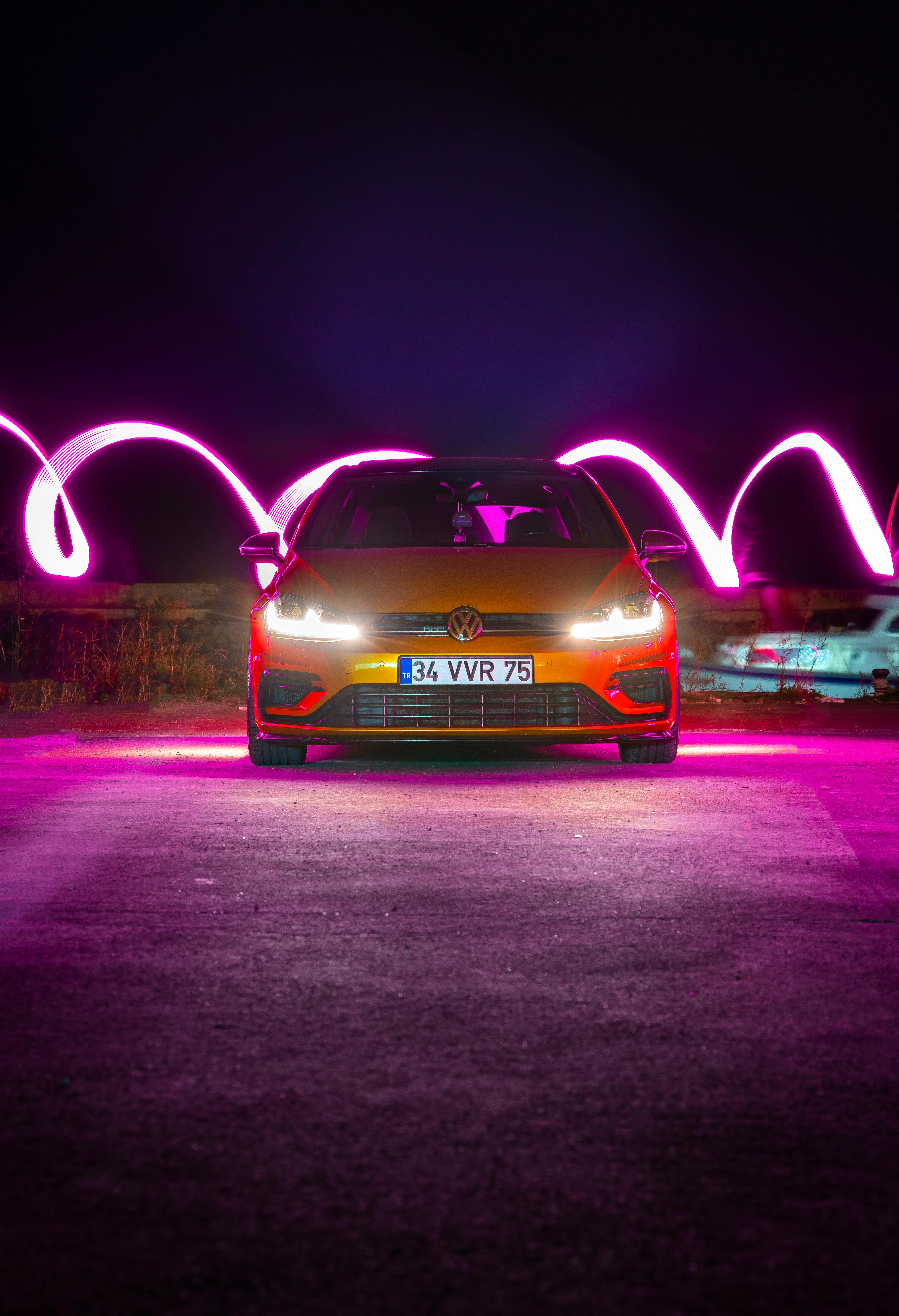 Volkswagen Golf Mk8 Compact Car Parked on a Parking Lot · Free