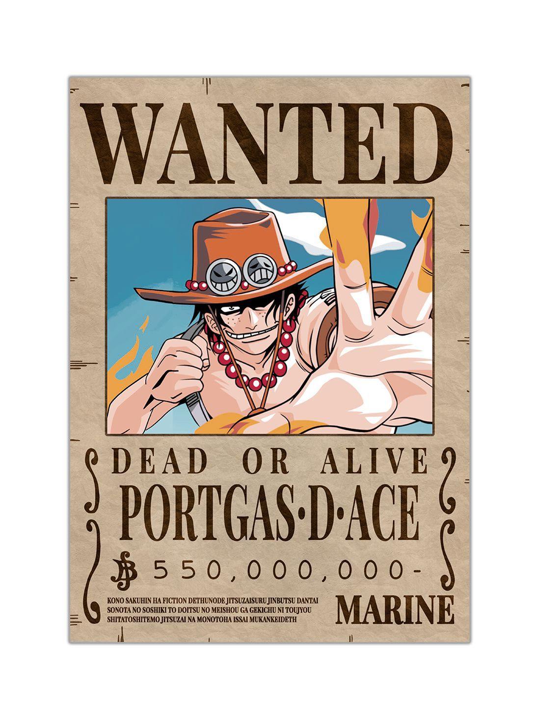 Fire Fist Ace Wanted Bounty Poster