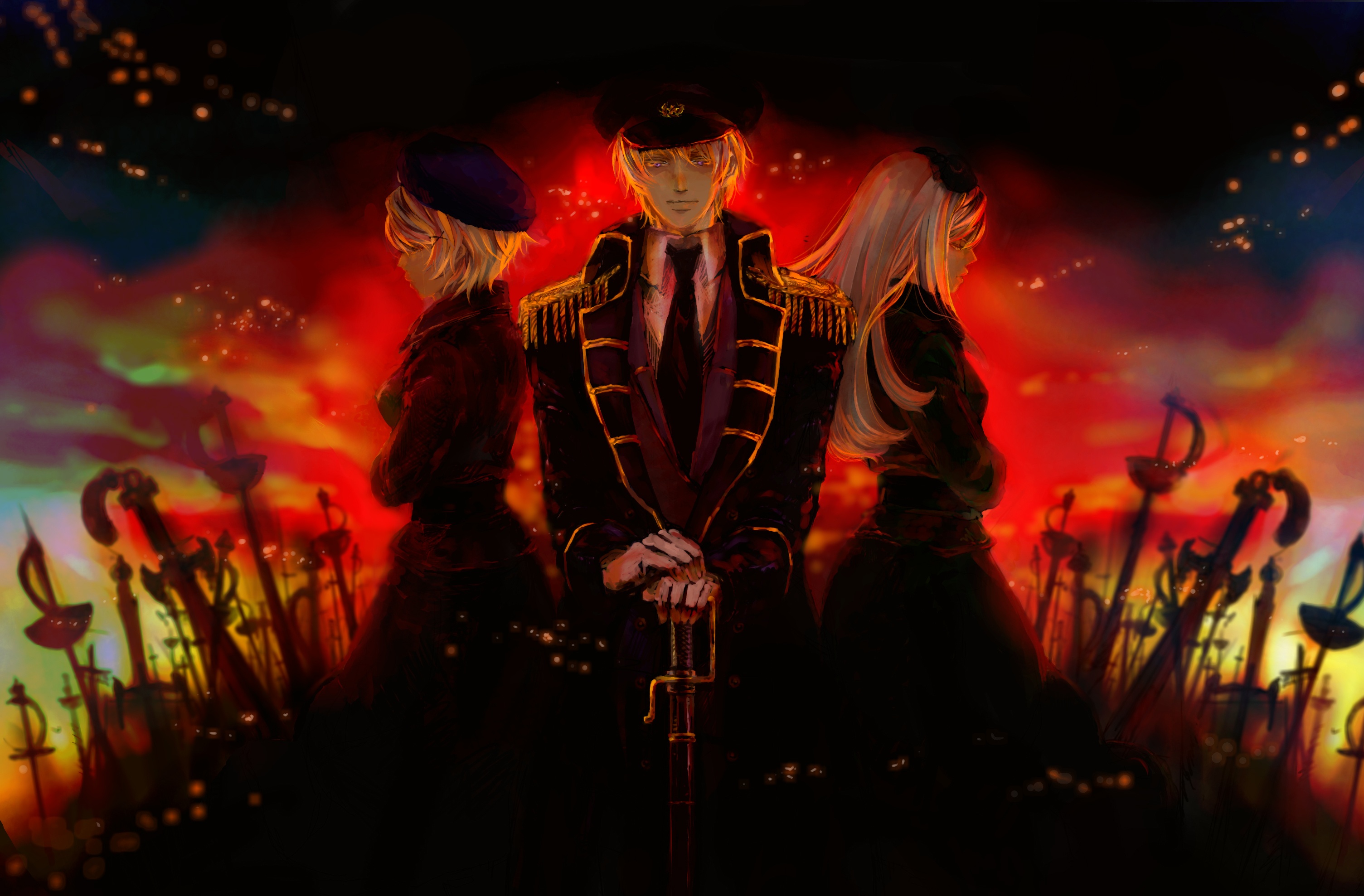 Wallpaper darkness, blood, saber, hetalia, Axis powers hetalia for mobile and desktop, section аниме, resolution 3009x1977