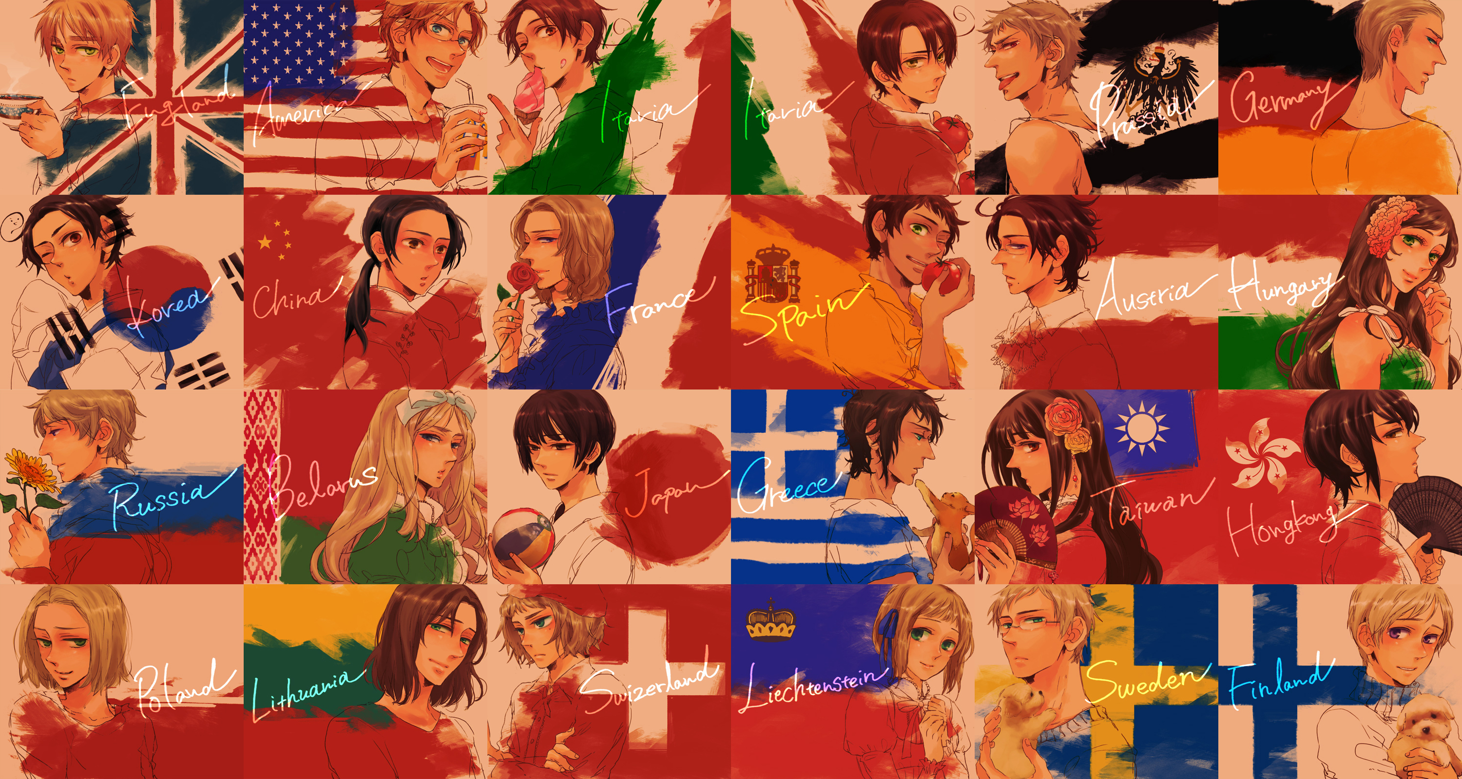 Wallpaper country, Axis Powers, hetalia for mobile and desktop, section прочее, resolution 3000x1600