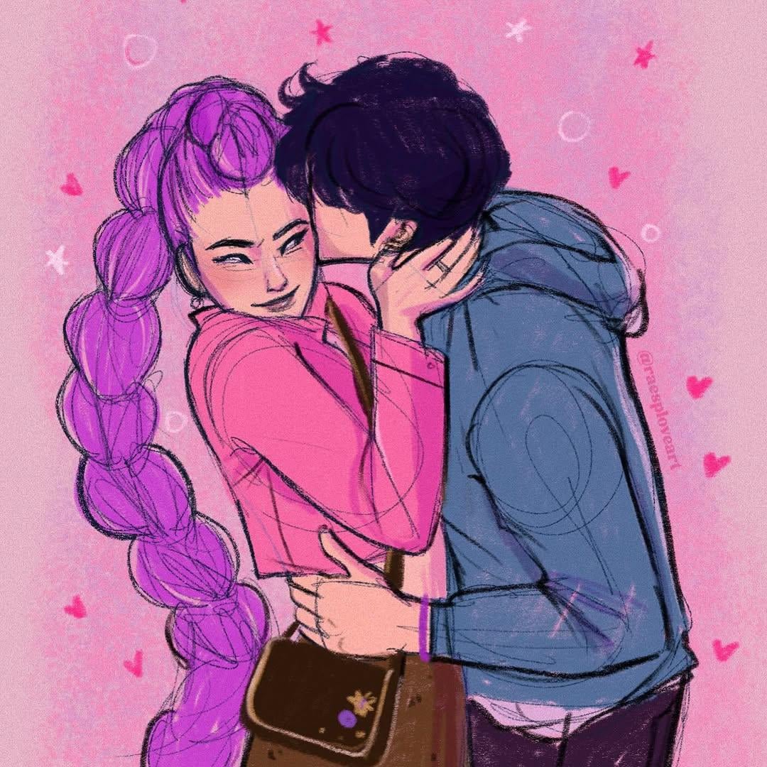 Found a cute fanart of Rumi and Jinu!