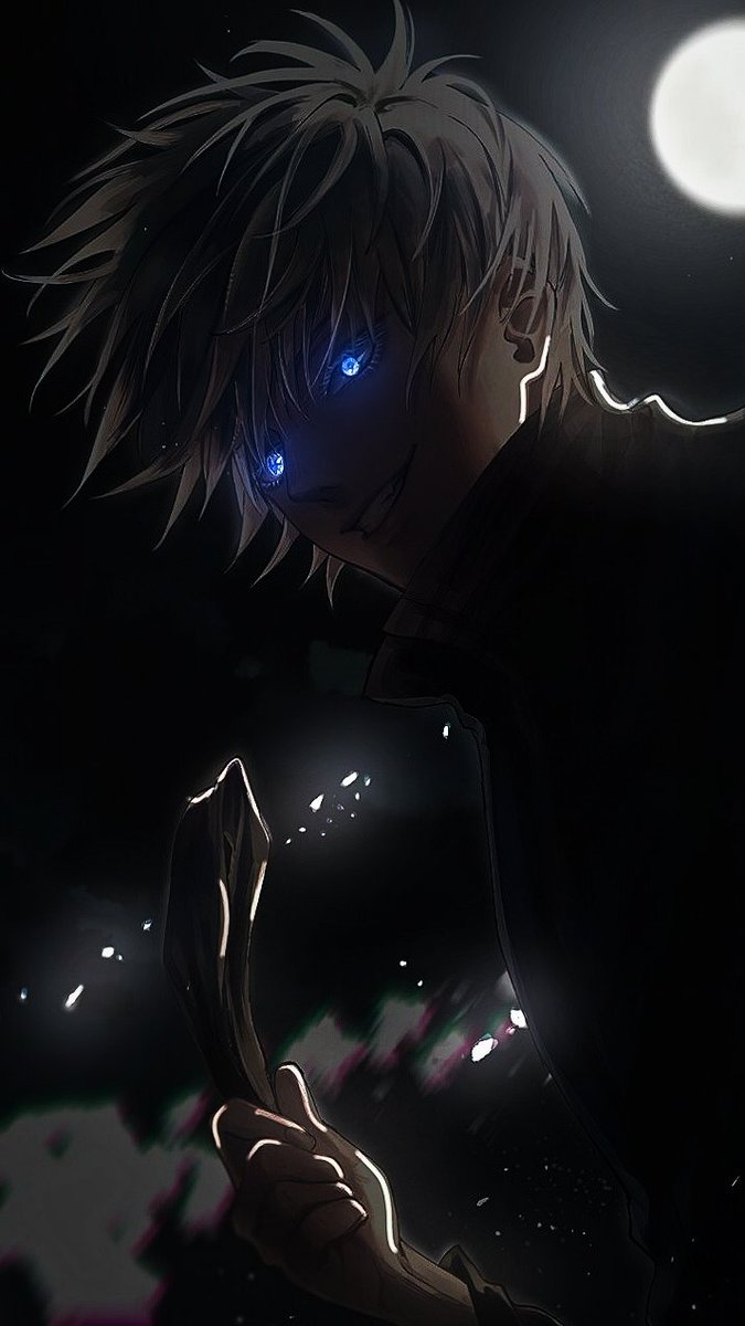 Made a glowing wallpaper for Gojo Satoru from JJK
