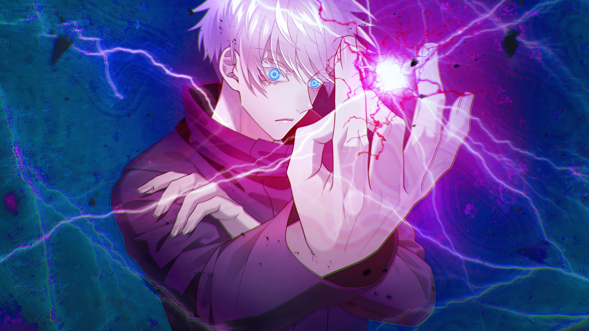 Light Blue Eyes White Hair Satoru Gojo Man 4K HD Jujutsu Kaisen Wallpaper