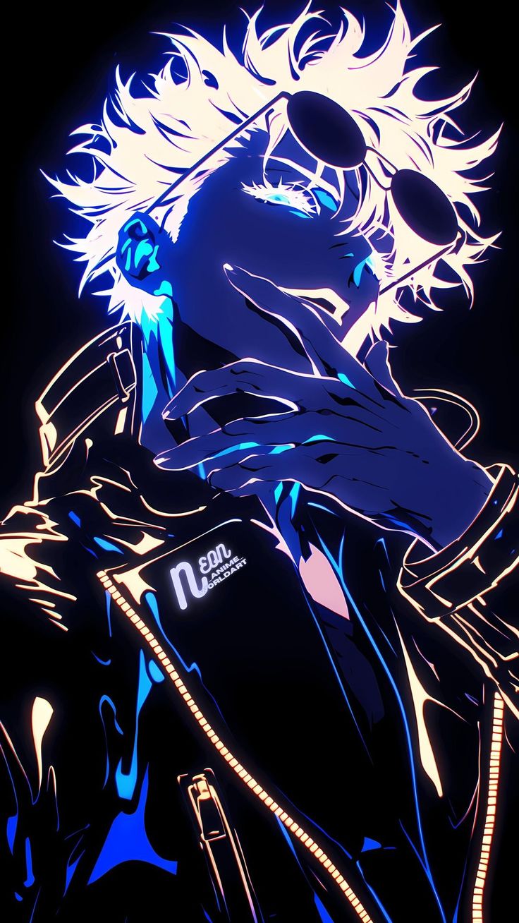 ✨ Gojo Satoru in Neon Lights: Unleash the Power of Jujutsu! ⚡