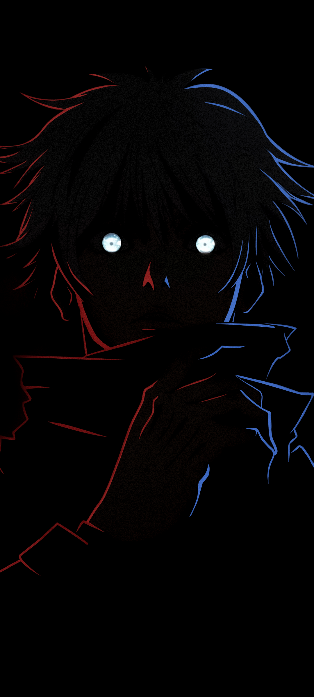 Satoru Gojo Minimalist Black background 8K