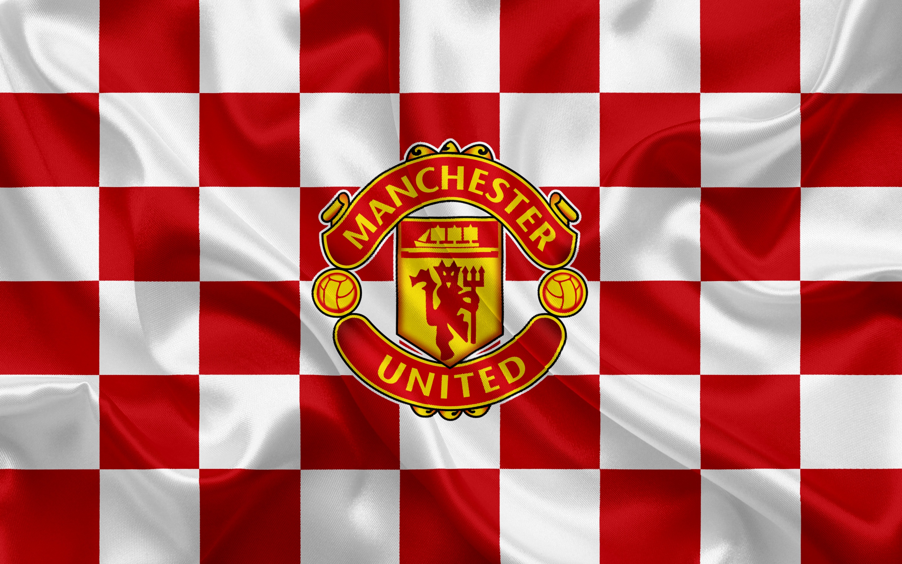 Manchester United Logo Flag 4K Wallpaper