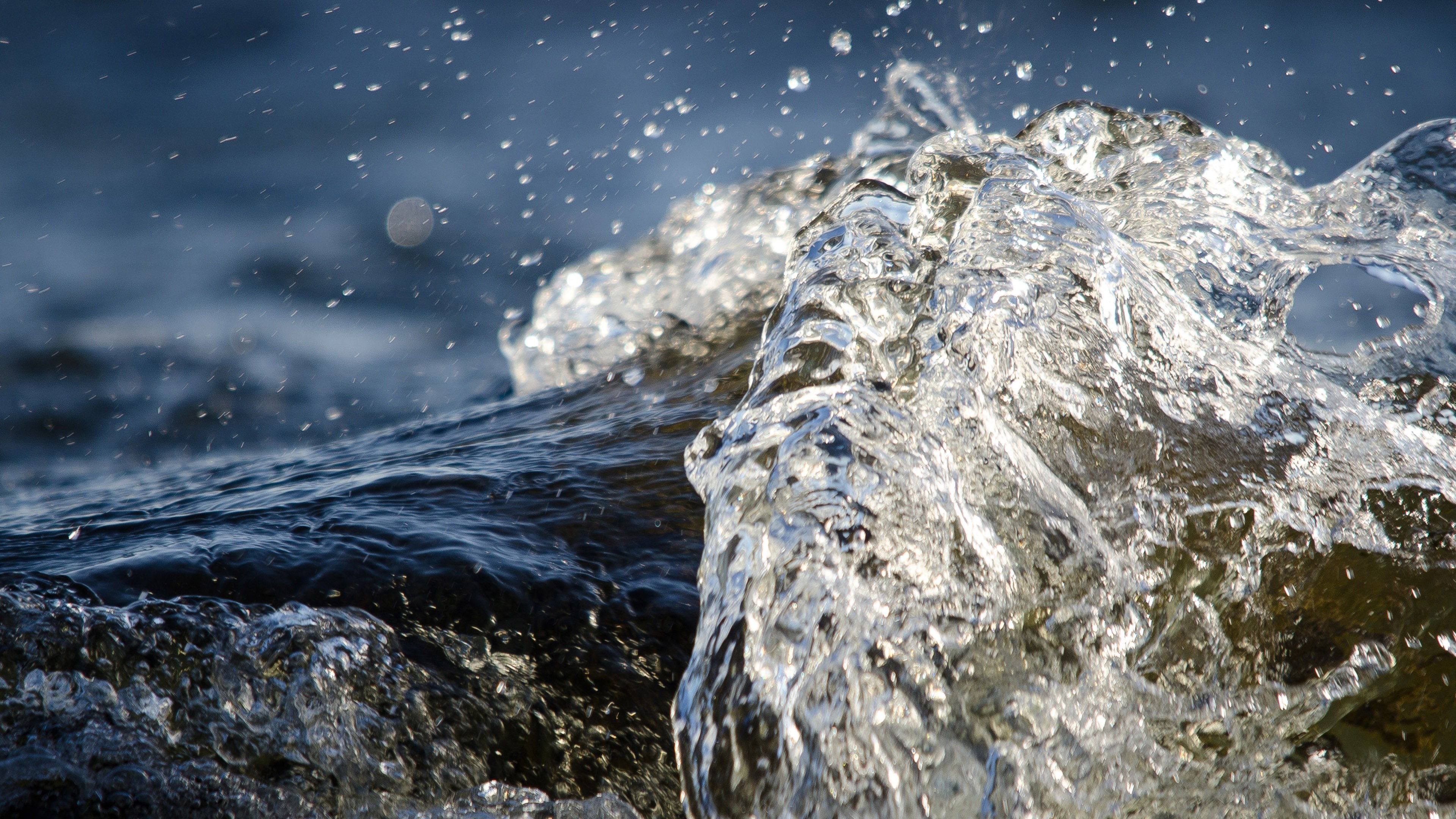 ocean, Waves, Crystal, Clear, Water, Ripples, Textures, Suface, Hdr, Ultrahd, Black, White, Hd, 4k, Wallpaper, 3840x2160 Wallpaper HD / Desktop and Mobile Background