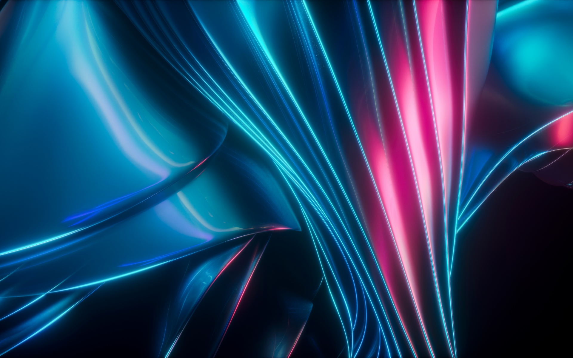 Futuristic Wallpaper 4K, Blue abstract, Light trails