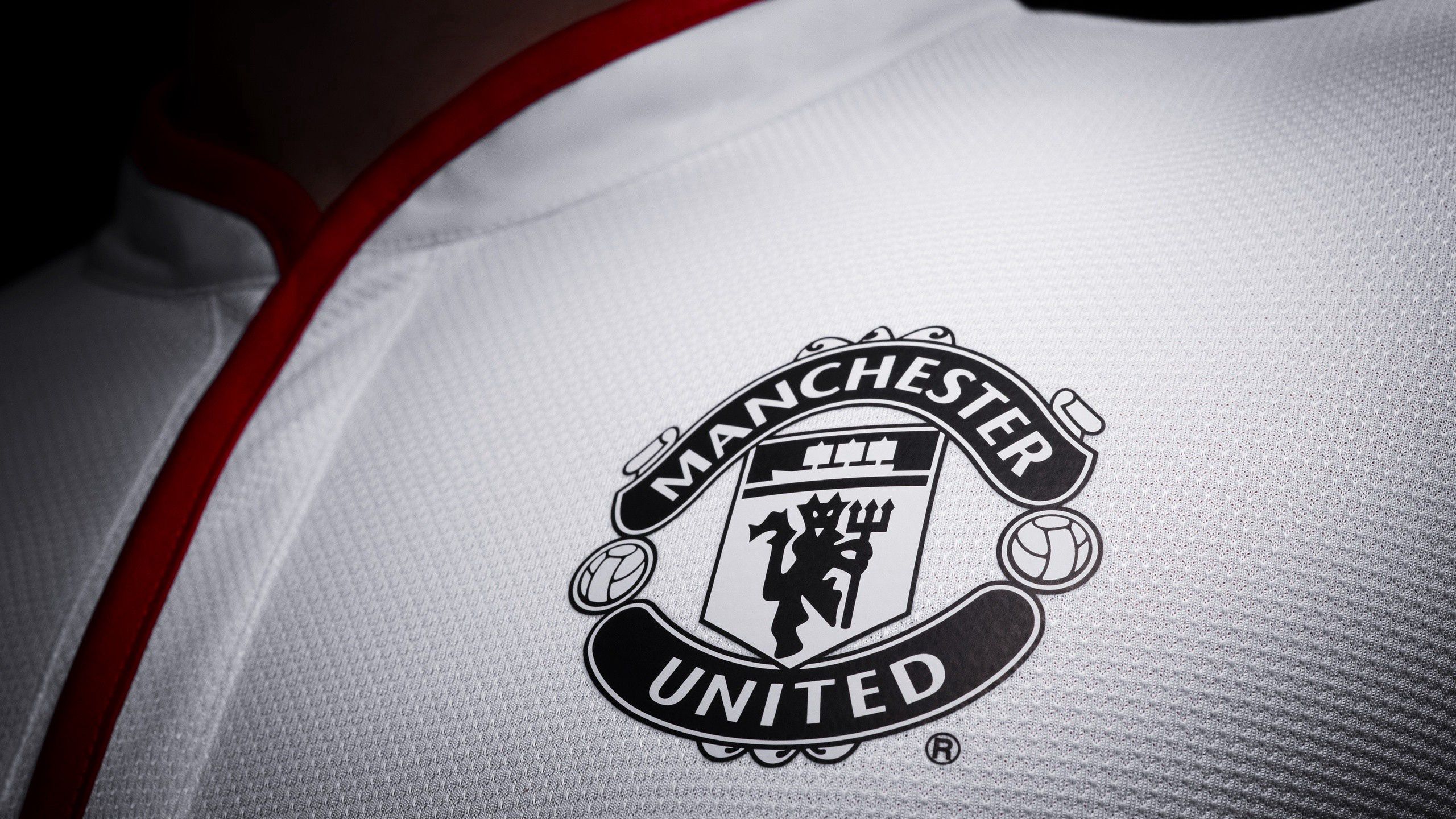 Download wallpaper 2560x1440 manchester united, football, logo HD background