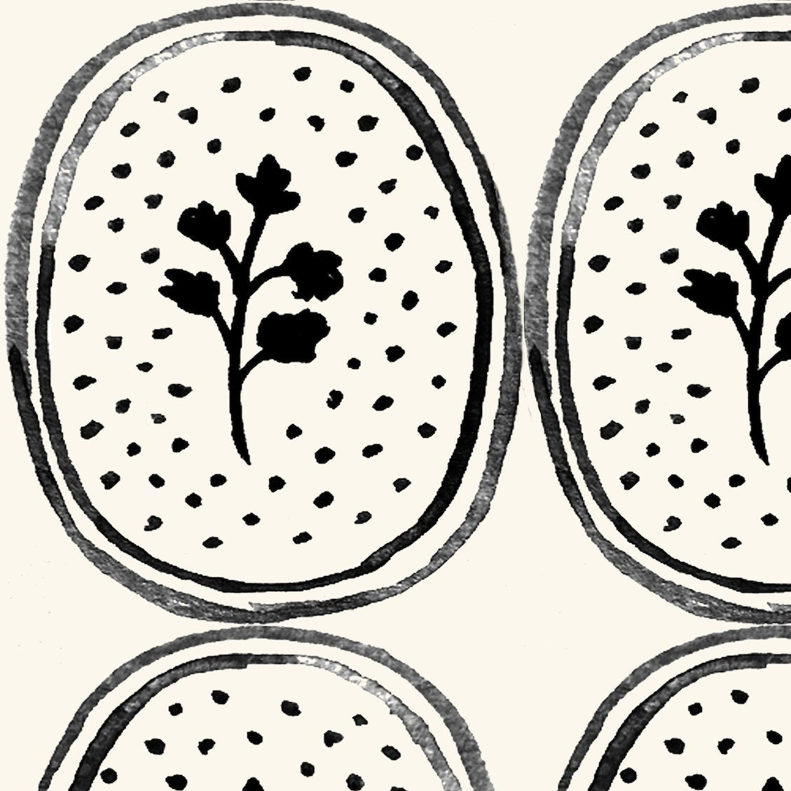 Ciao Cilantro Wallpaper- Ivory Black