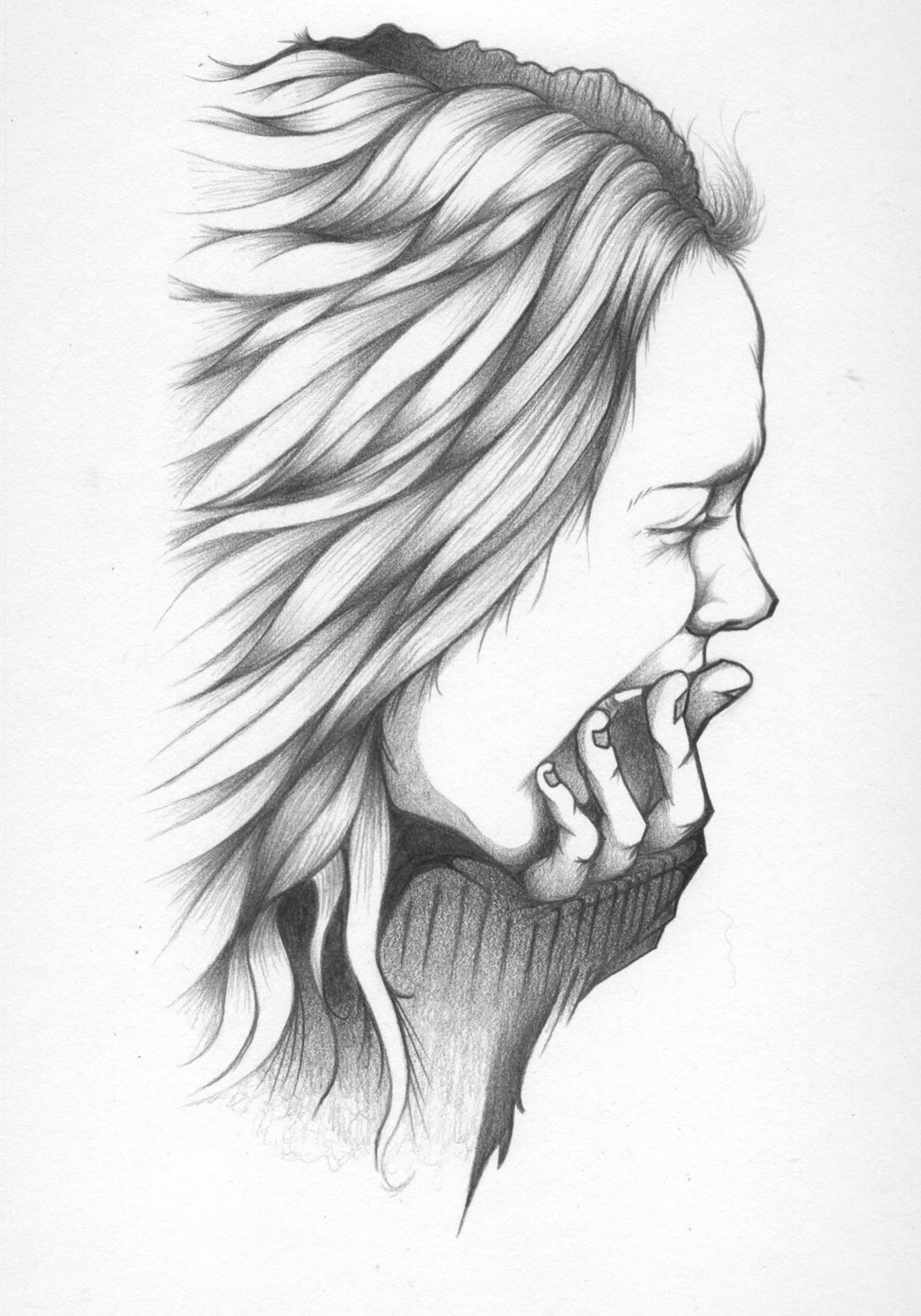 Download Shrieking Sad Drawing Wallpaper