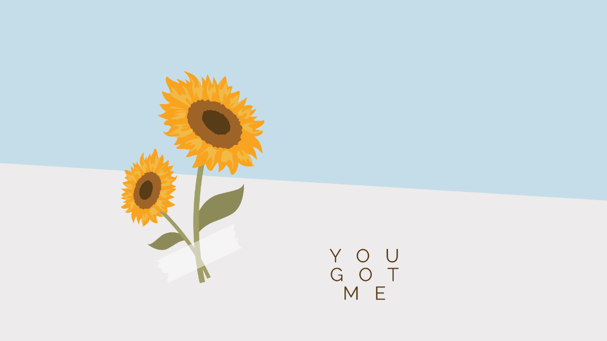 Free Blue and Yellow Sunflower Wallpaper to Edit Online