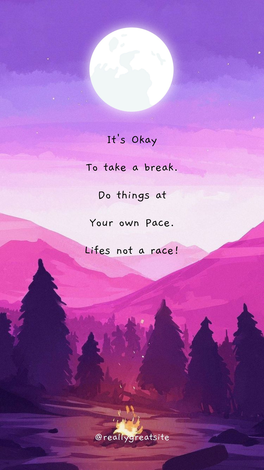 Purple and Pink Dark Night Watercolor Motivation Quotes Instagram Story
