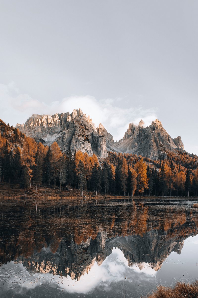 Dolomites lake autumn mobile phone