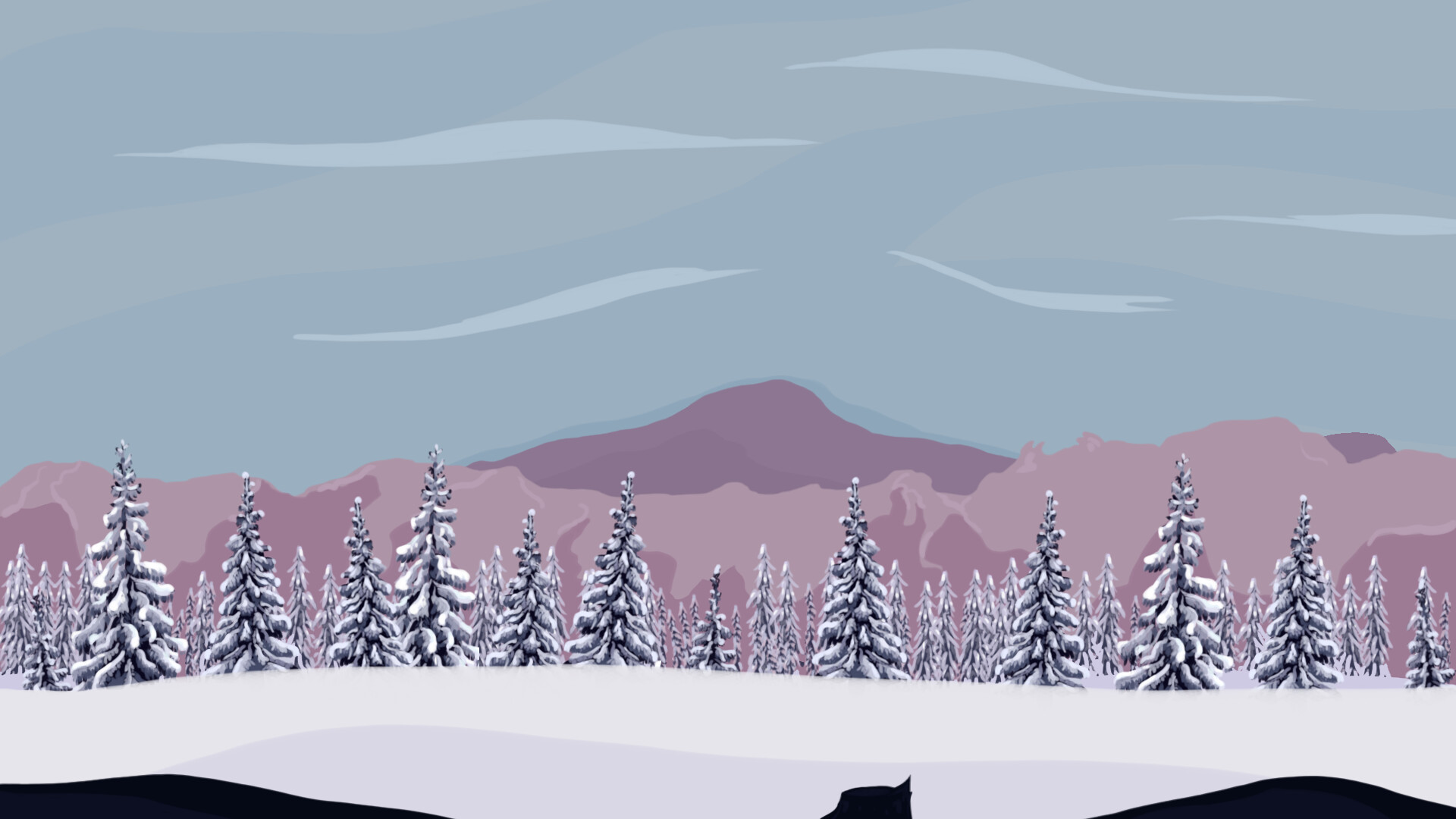 Winter background for mobile game