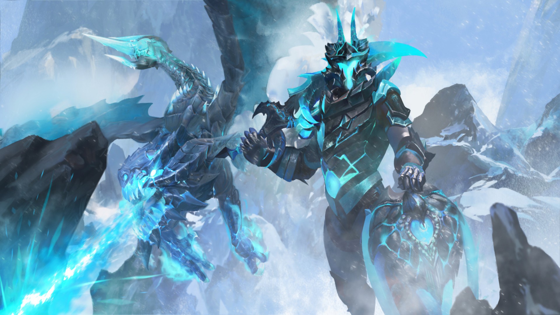 Wallpaper sword, armor, Valve, winter, dragon, shield, cold, dota 2 for mobile and desktop, section игры, resolution 1920x1080
