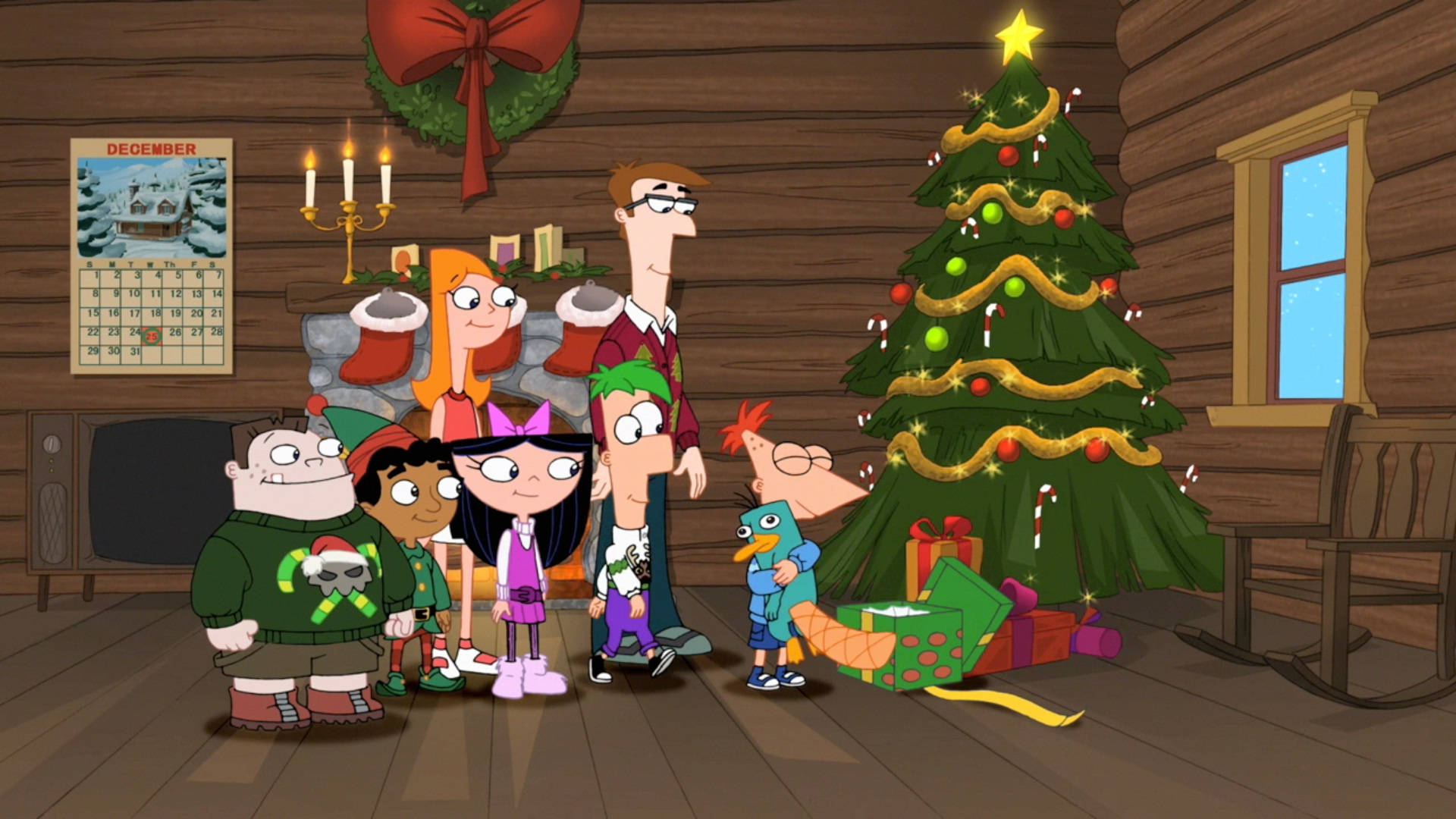 Download Phines And Ferb Christmas Season Wallpaper