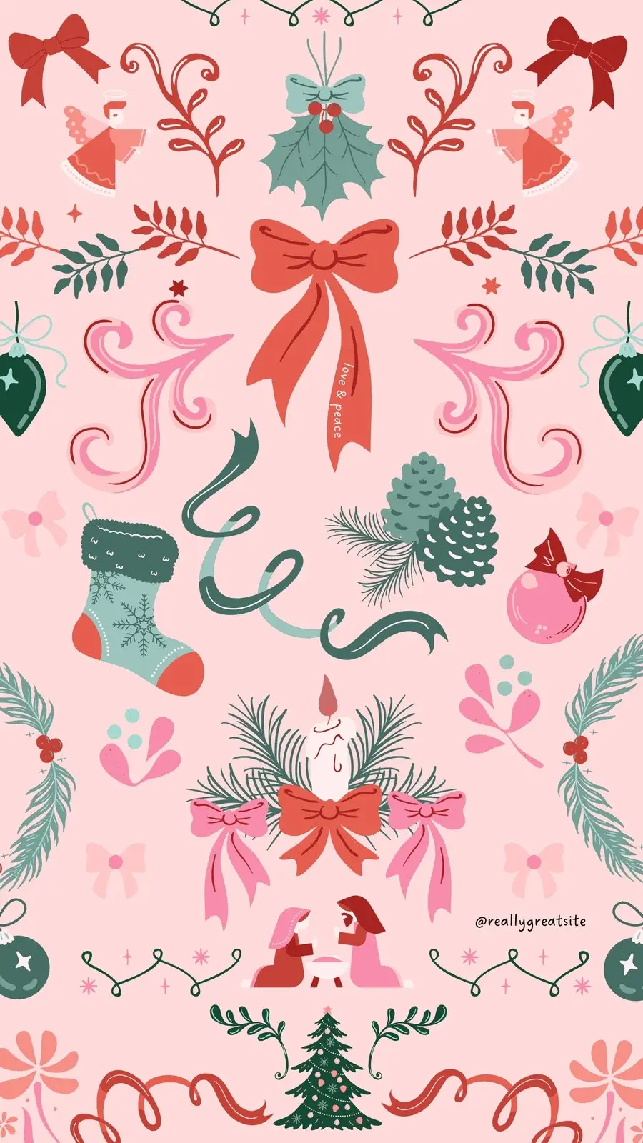 Most Popular Pink Christmas Wallpaper