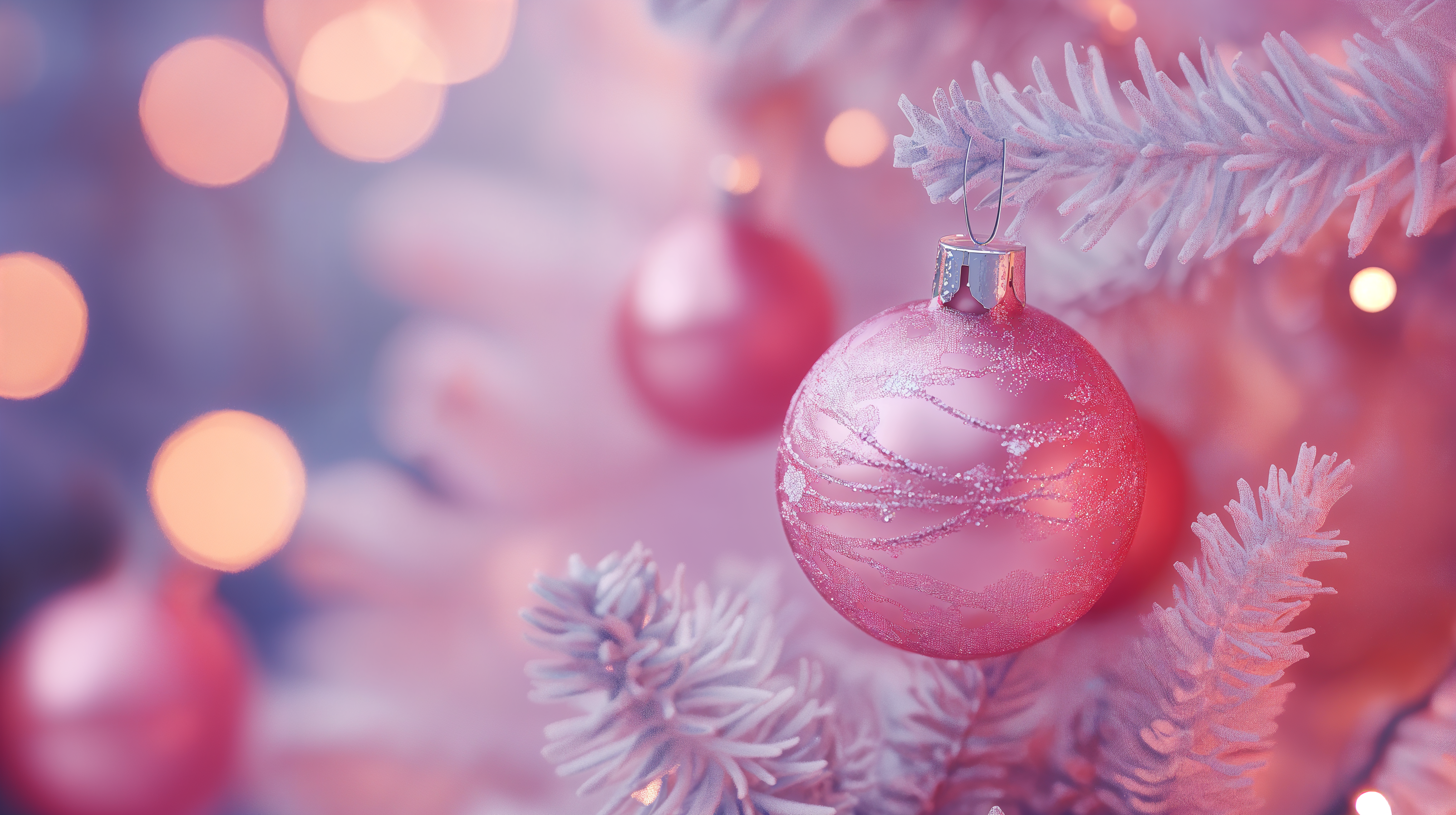Pink Christmas Extravaganza: 4K Ultra HD Wallpaper