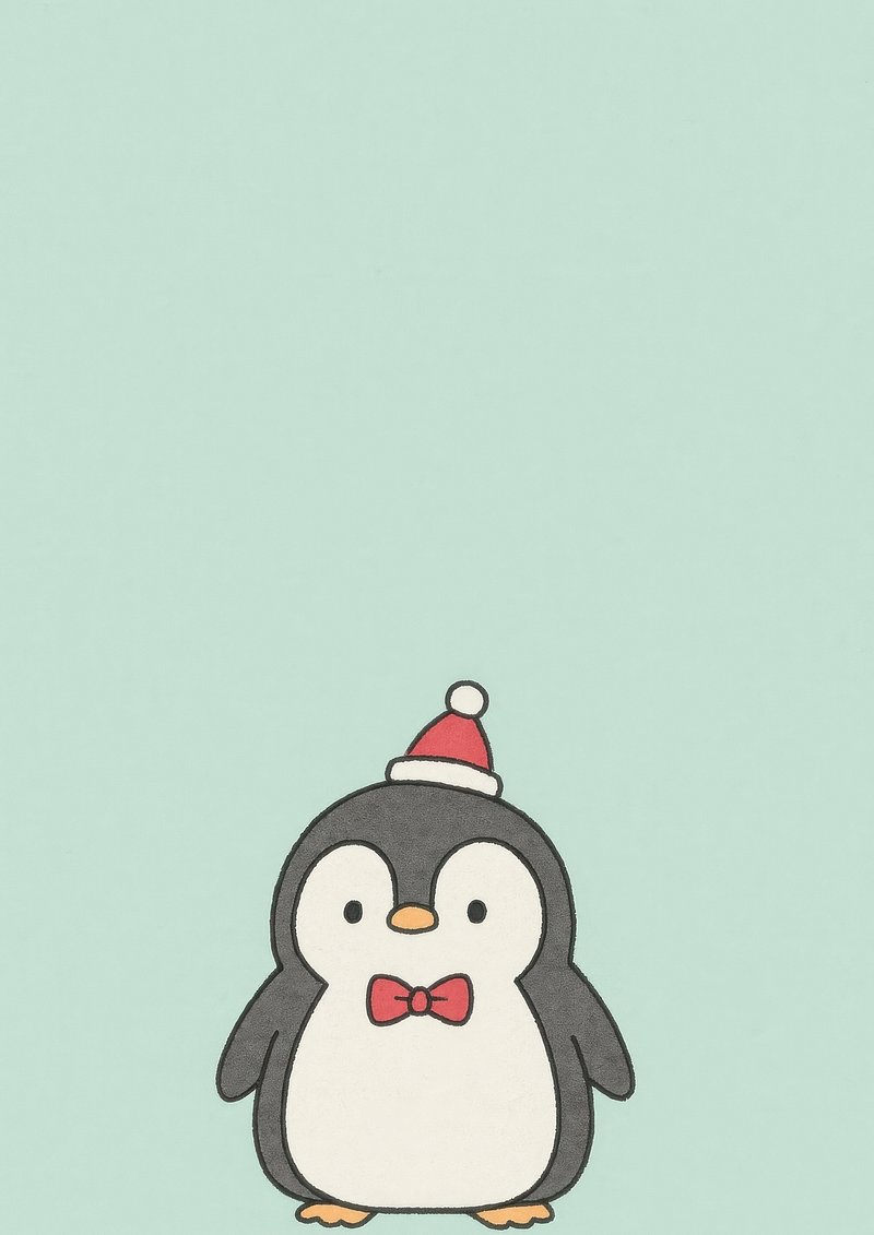 Cute penguin festive wallpaper mobile. Free Photo Illustration
