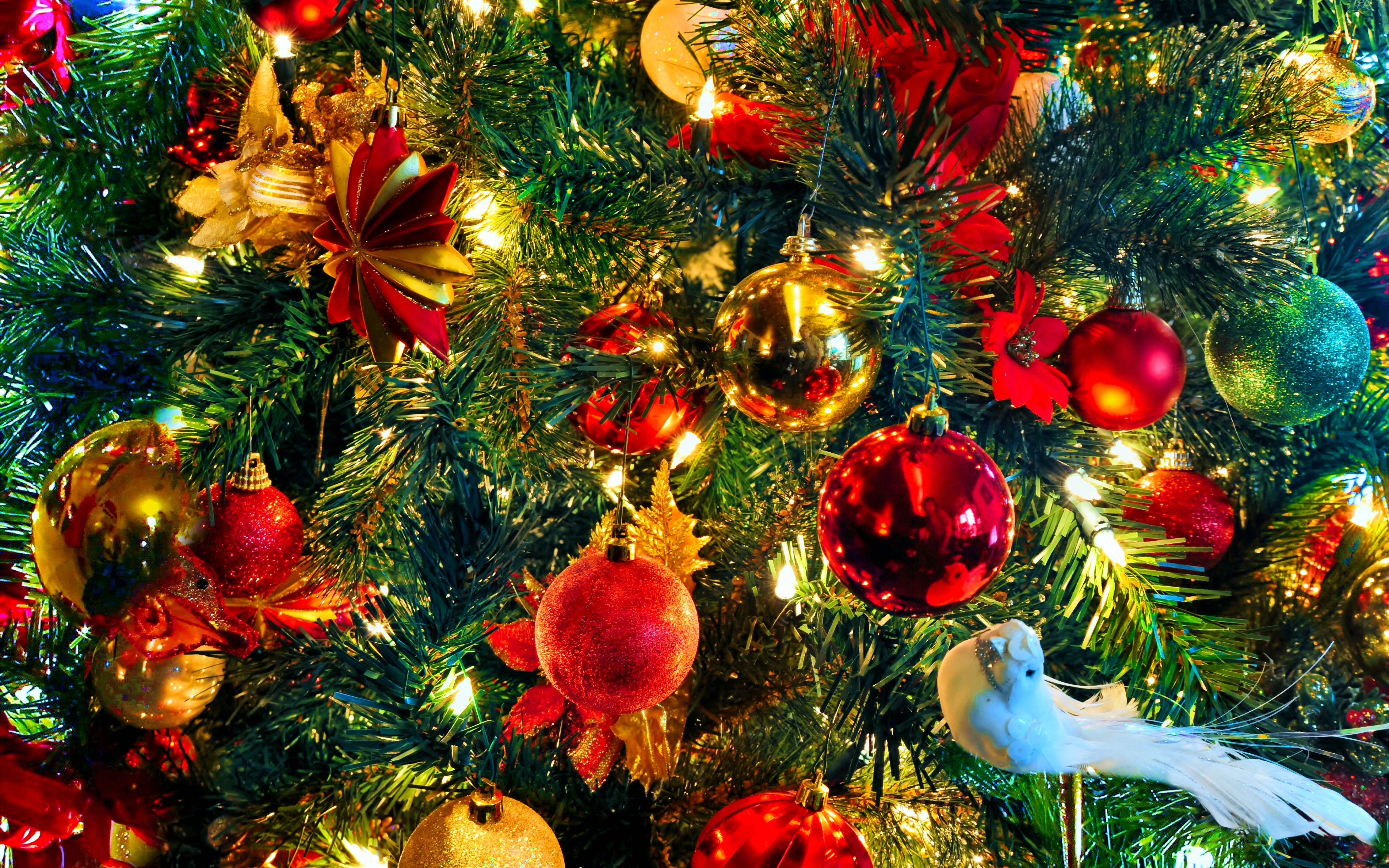 Christmas Christmas Ornaments Holiday Tree Close Up Wallpaper & Background Download
