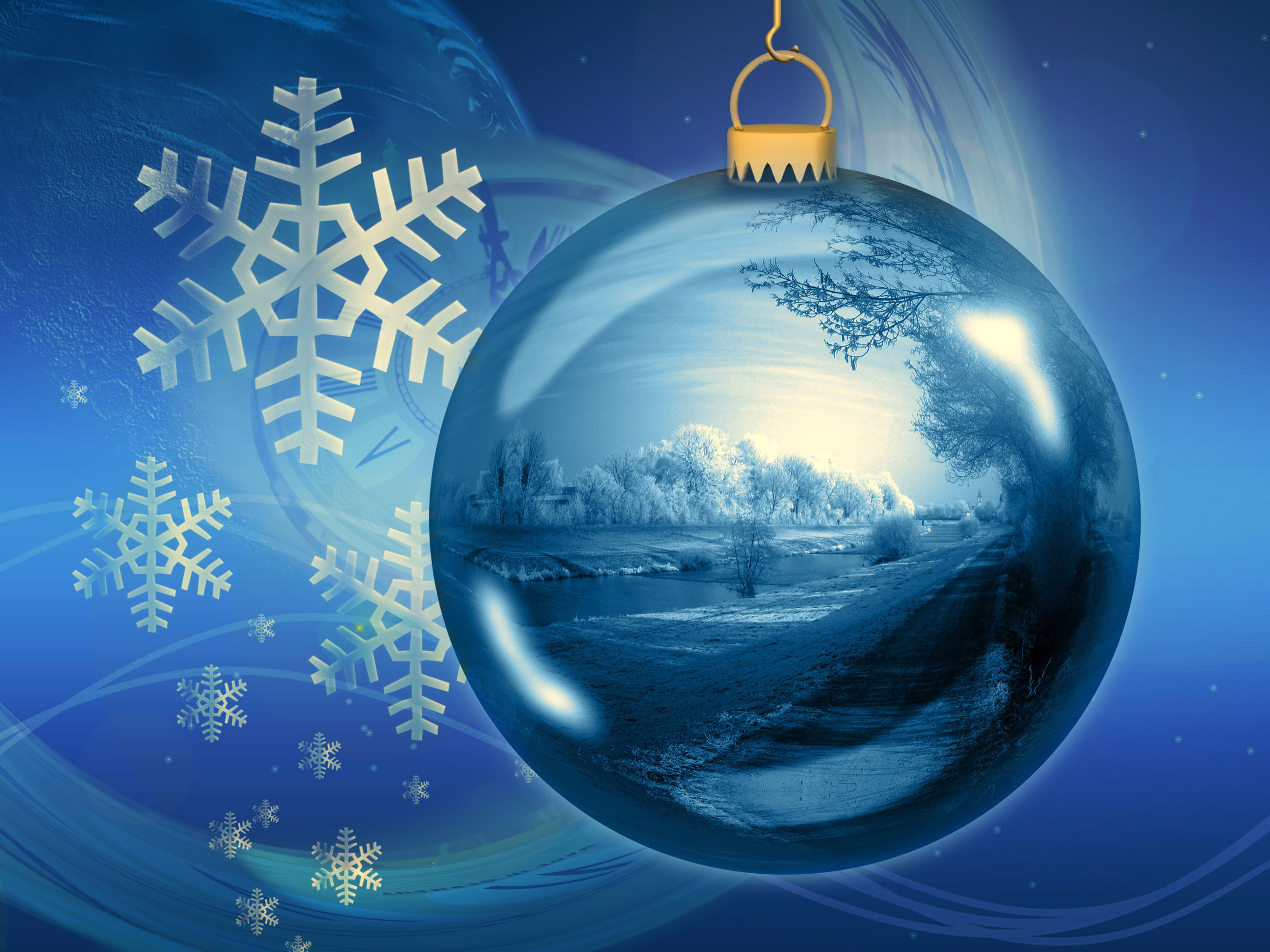 Great Ball or Bauble Themed Free Christmas Wallpaper or Christmas Background Image